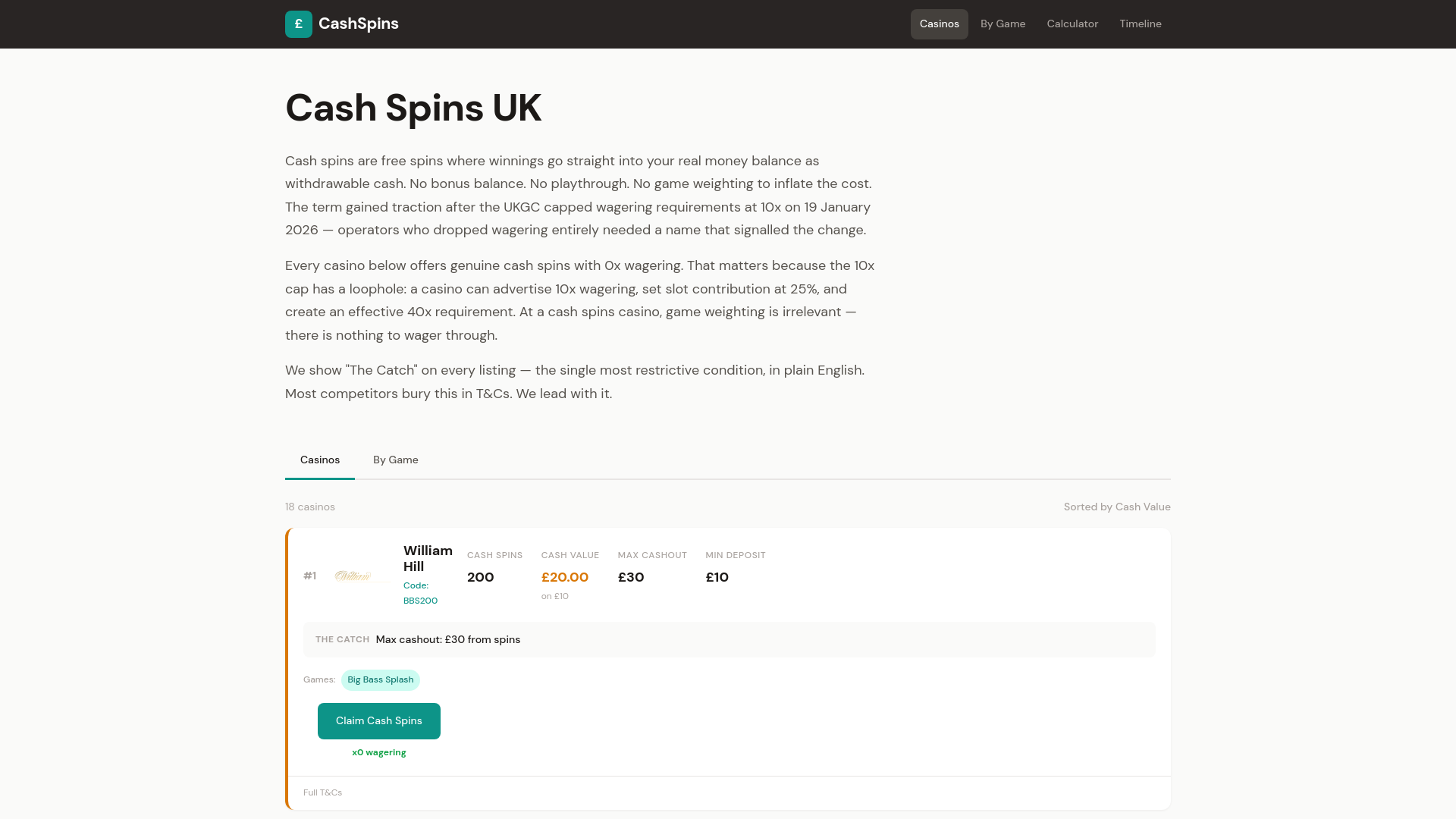 website screenshot of https://cashspins.pages.dev/