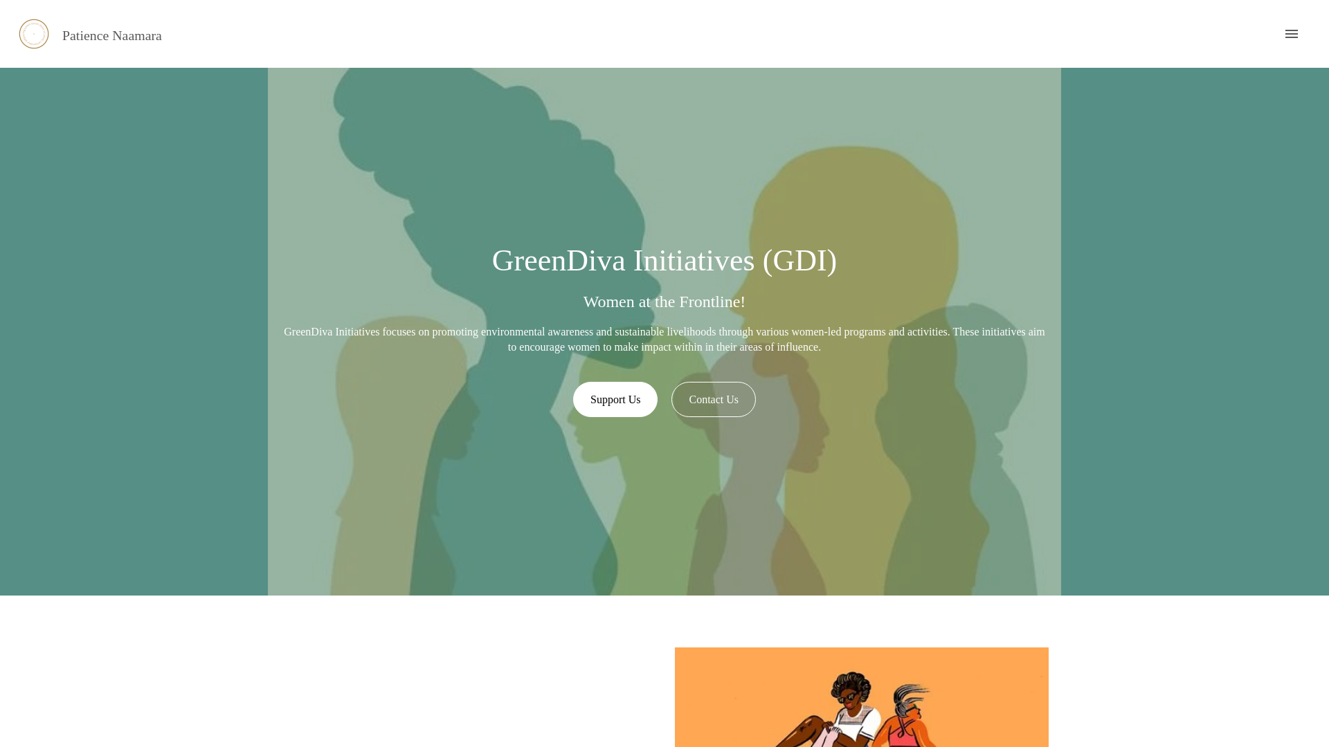 website screenshot of https://greendivainitiatives.org/