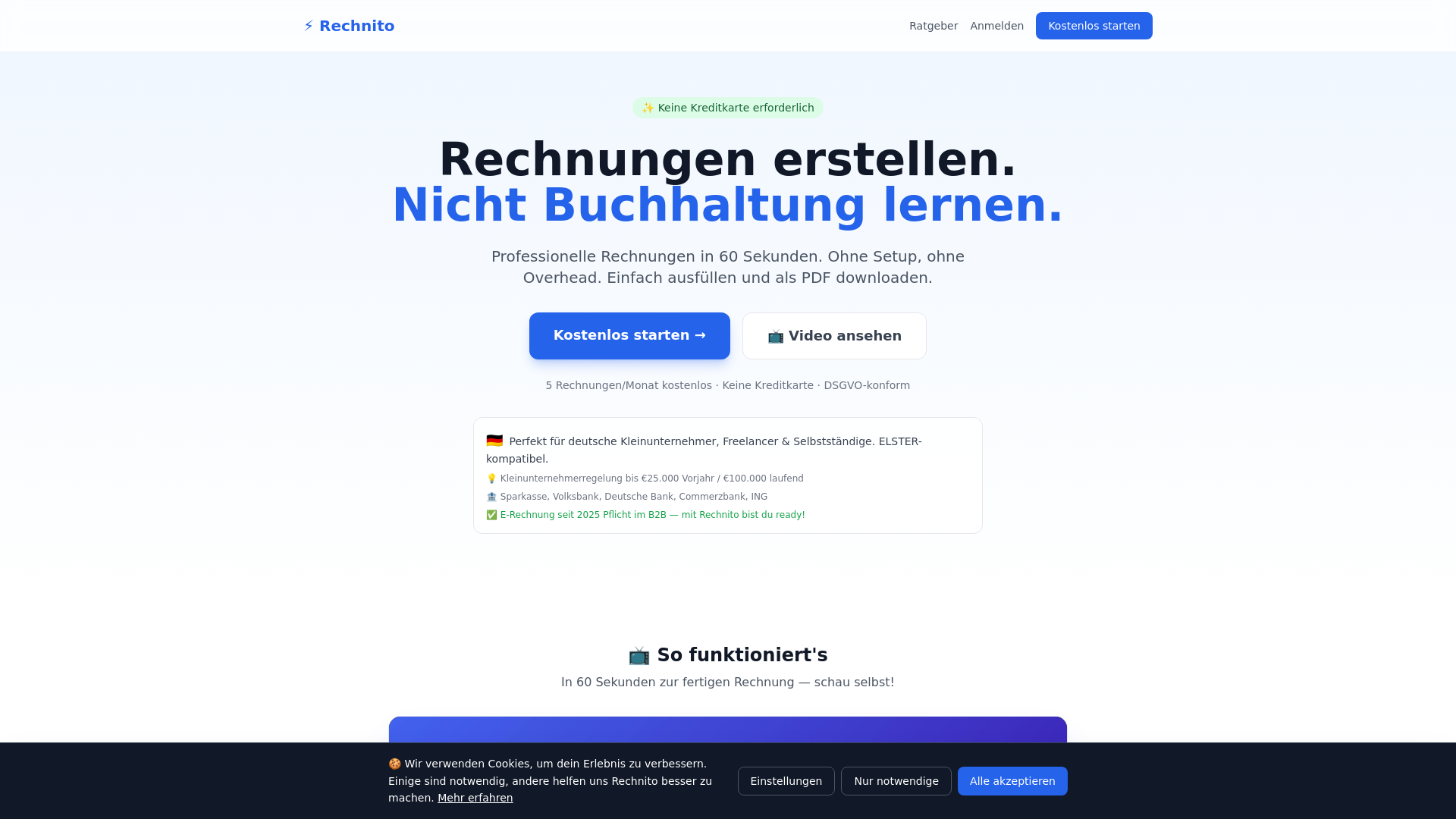 website screenshot of https://rechnito.com/