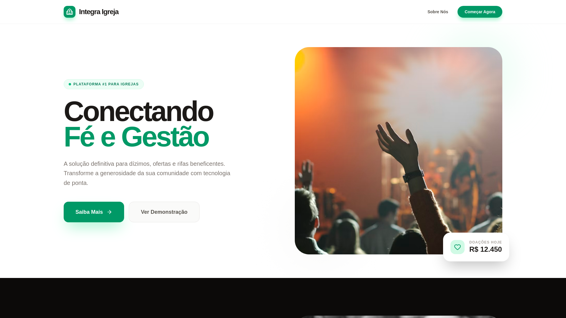 website screenshot of https://integraigreja.com/