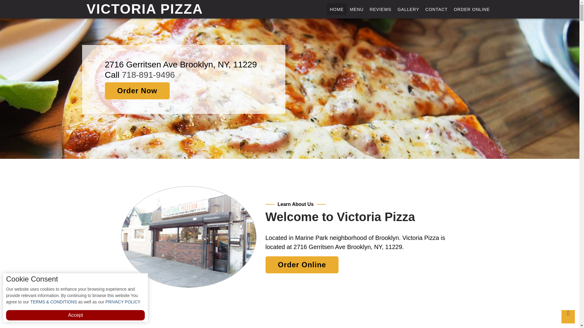 website screenshot of https://victoriapizzany.com/