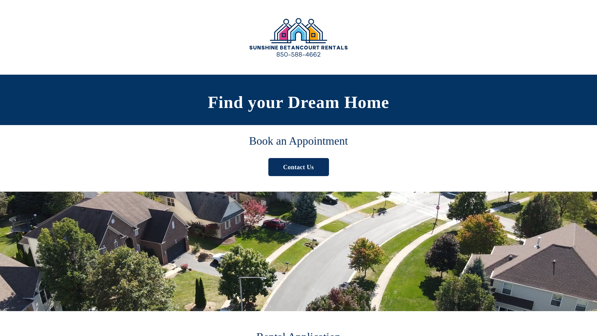 website screenshot of https://sunshinebetancourtrentals.info/