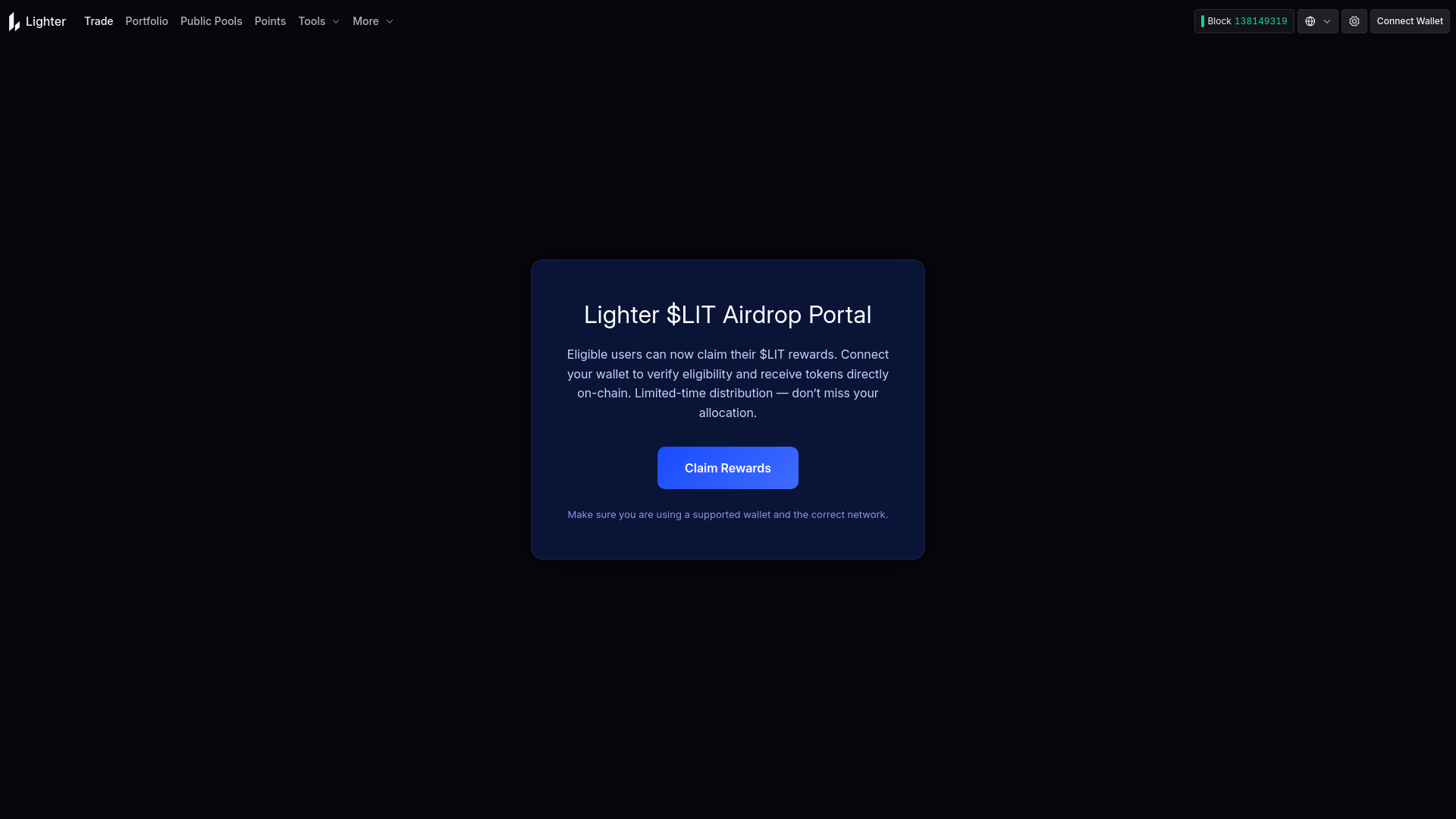 website screenshot of https://lighterlit.xyz/