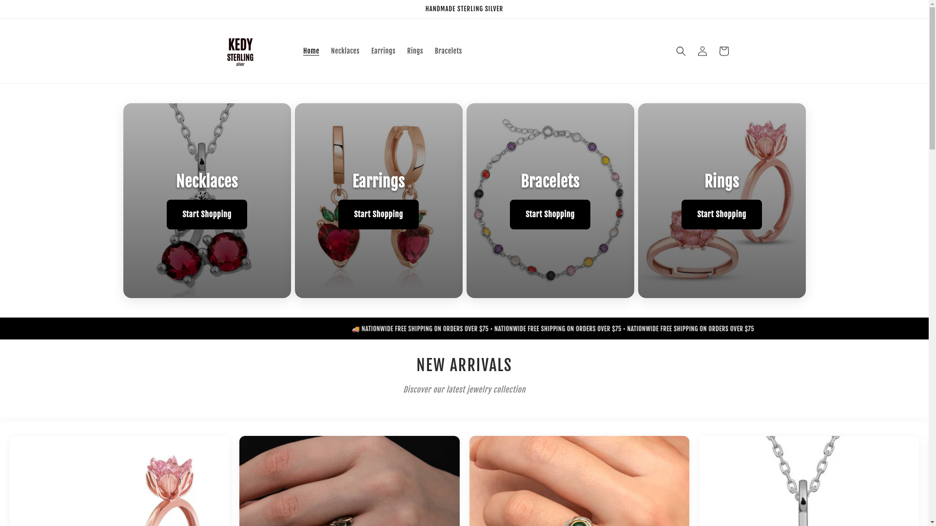 website screenshot of https://kedysterlingsilver.com/
