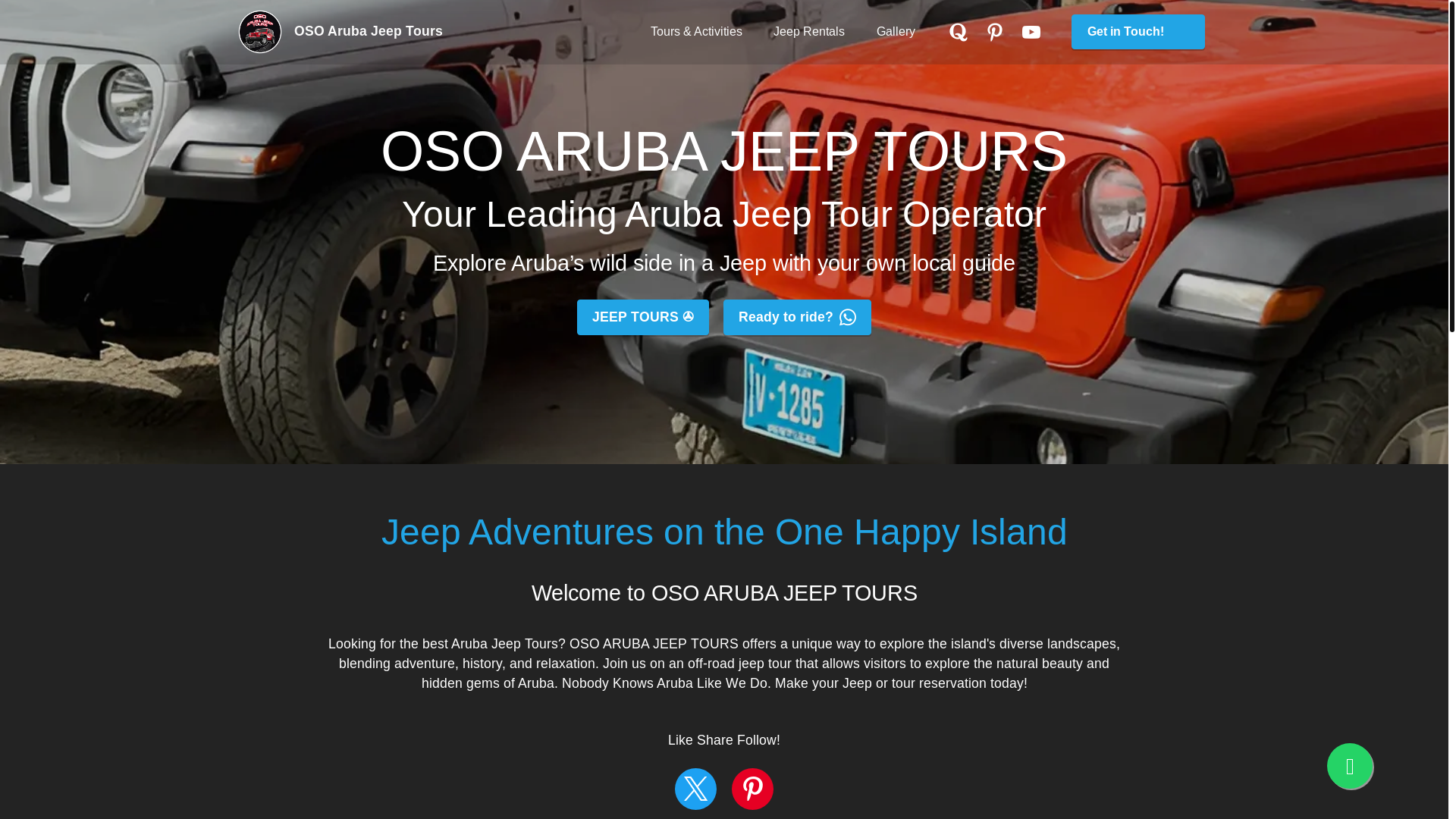 website screenshot of https://osoarubatour.com/