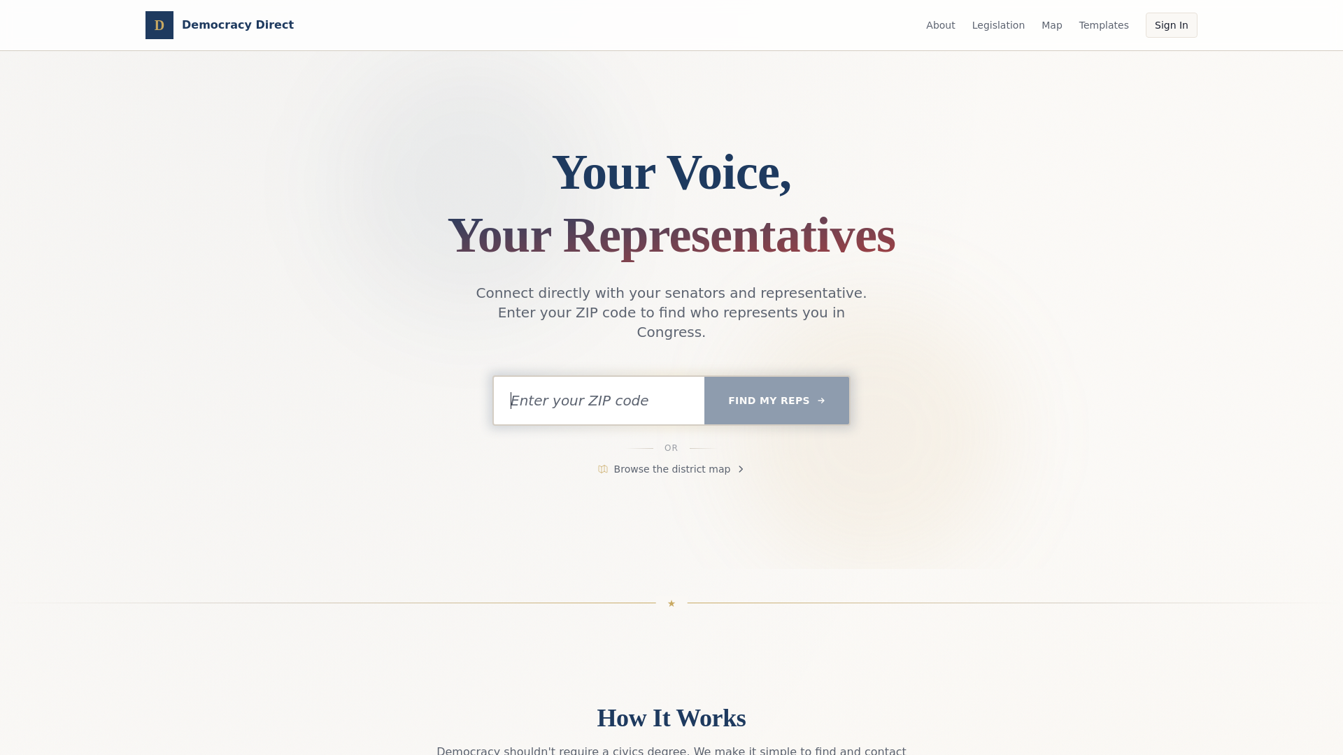 website screenshot of https://democracy-direct.pages.dev/