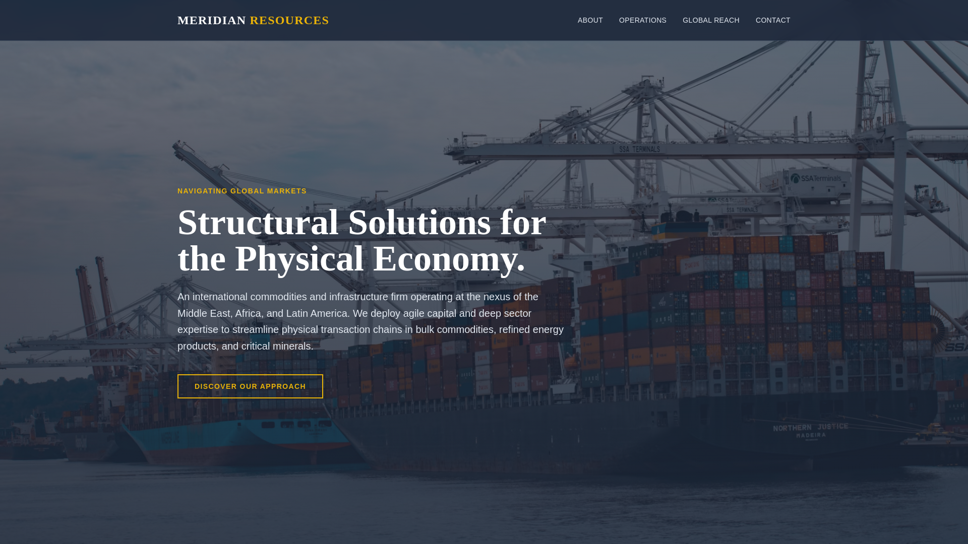 website screenshot of https://meridian-resources-trading.com