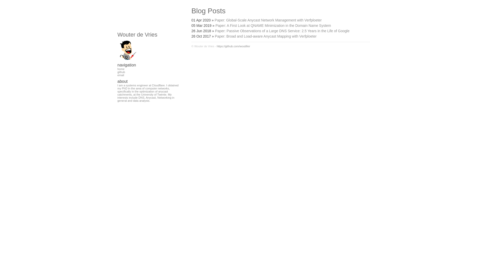 website screenshot of https://wouter.dev/