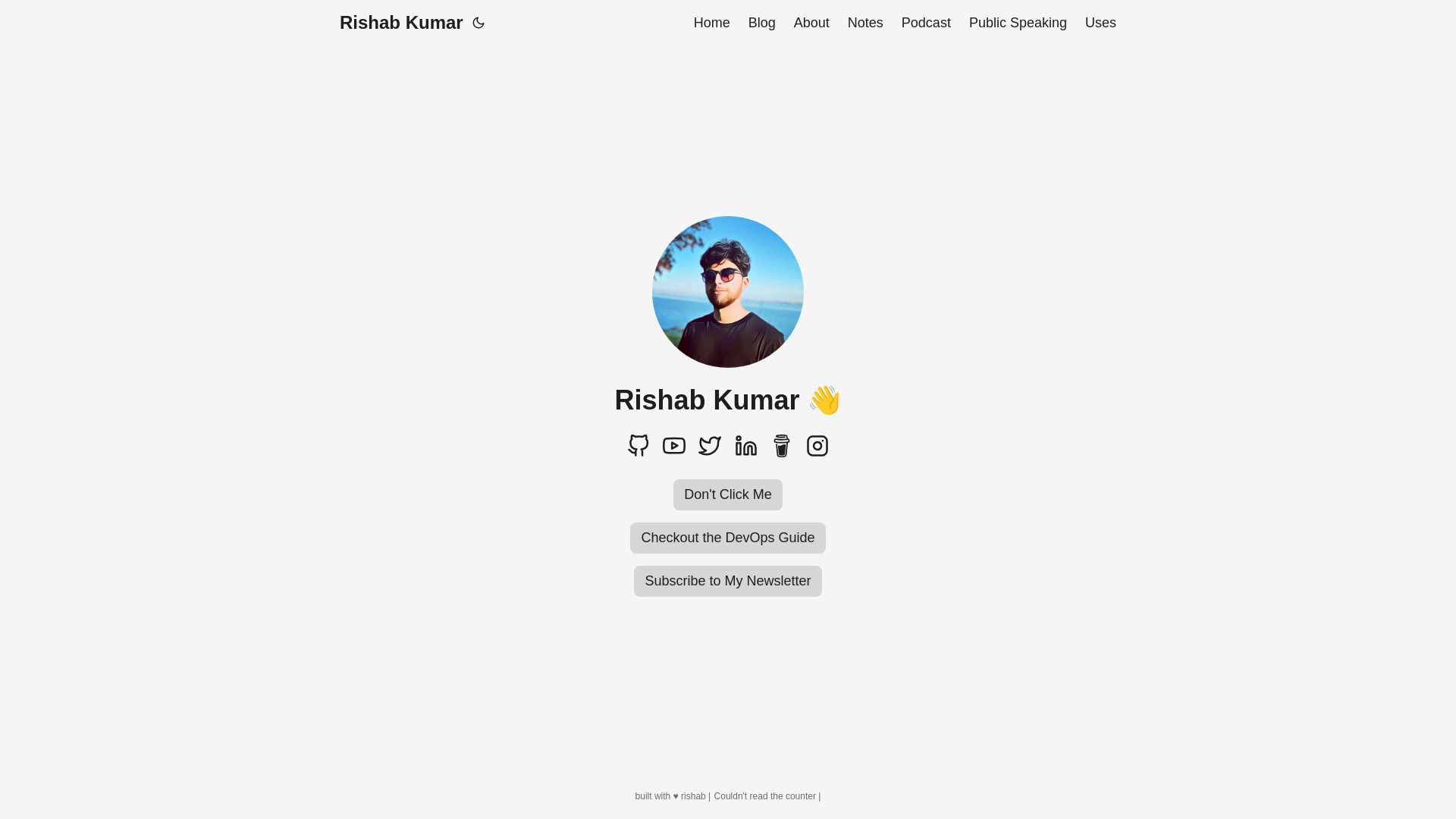 website screenshot of https://rishab-cloud.pages.dev/