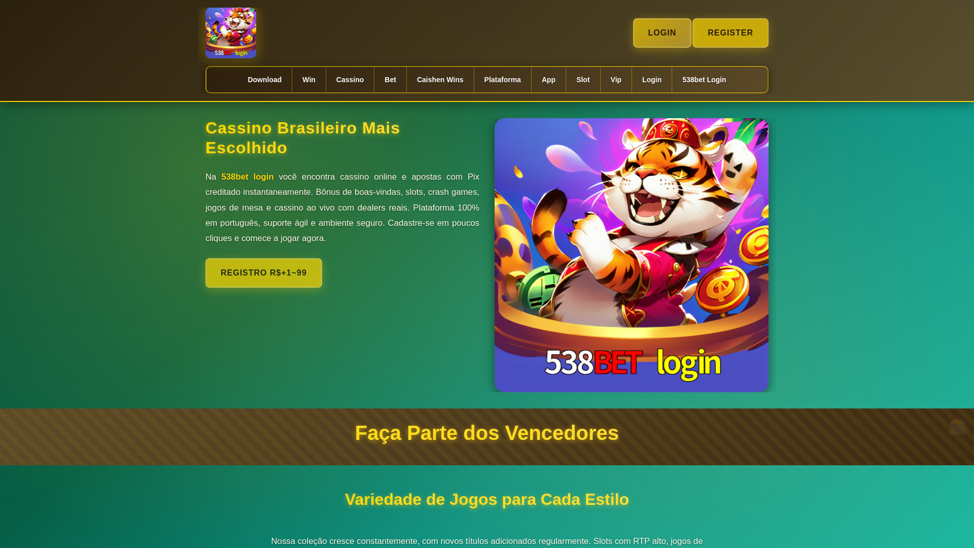 website screenshot of https://538betlogina.com