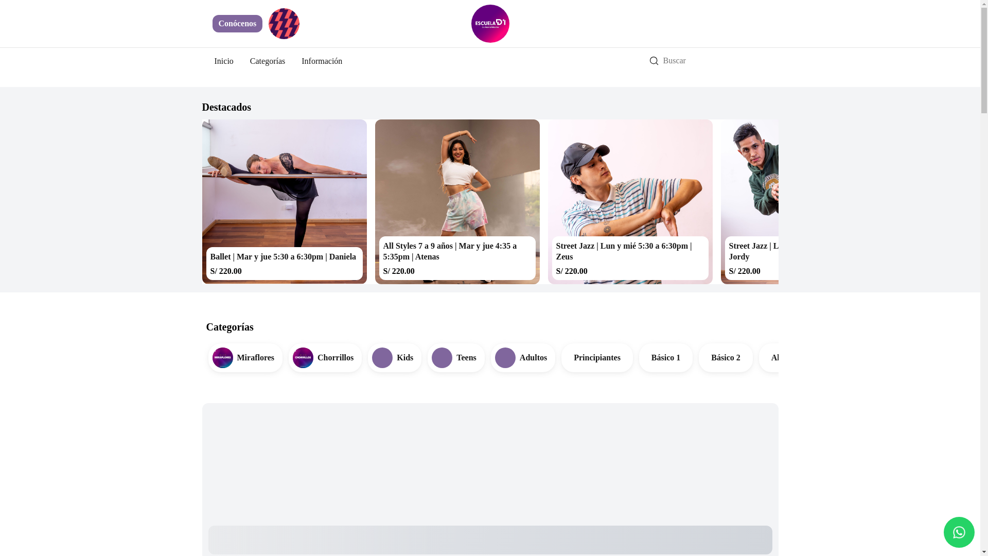 website screenshot of https://d1escuela.pe/