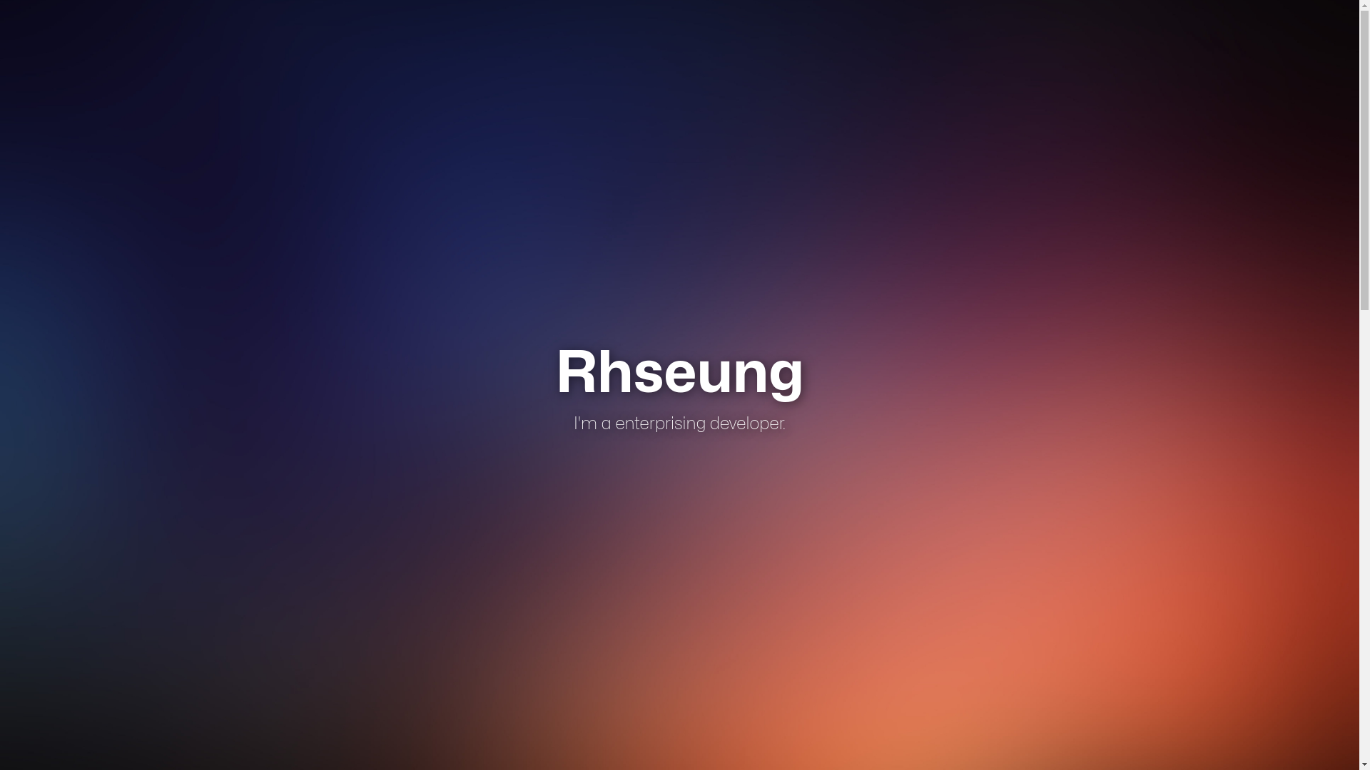 website screenshot of https://rhseung.me/