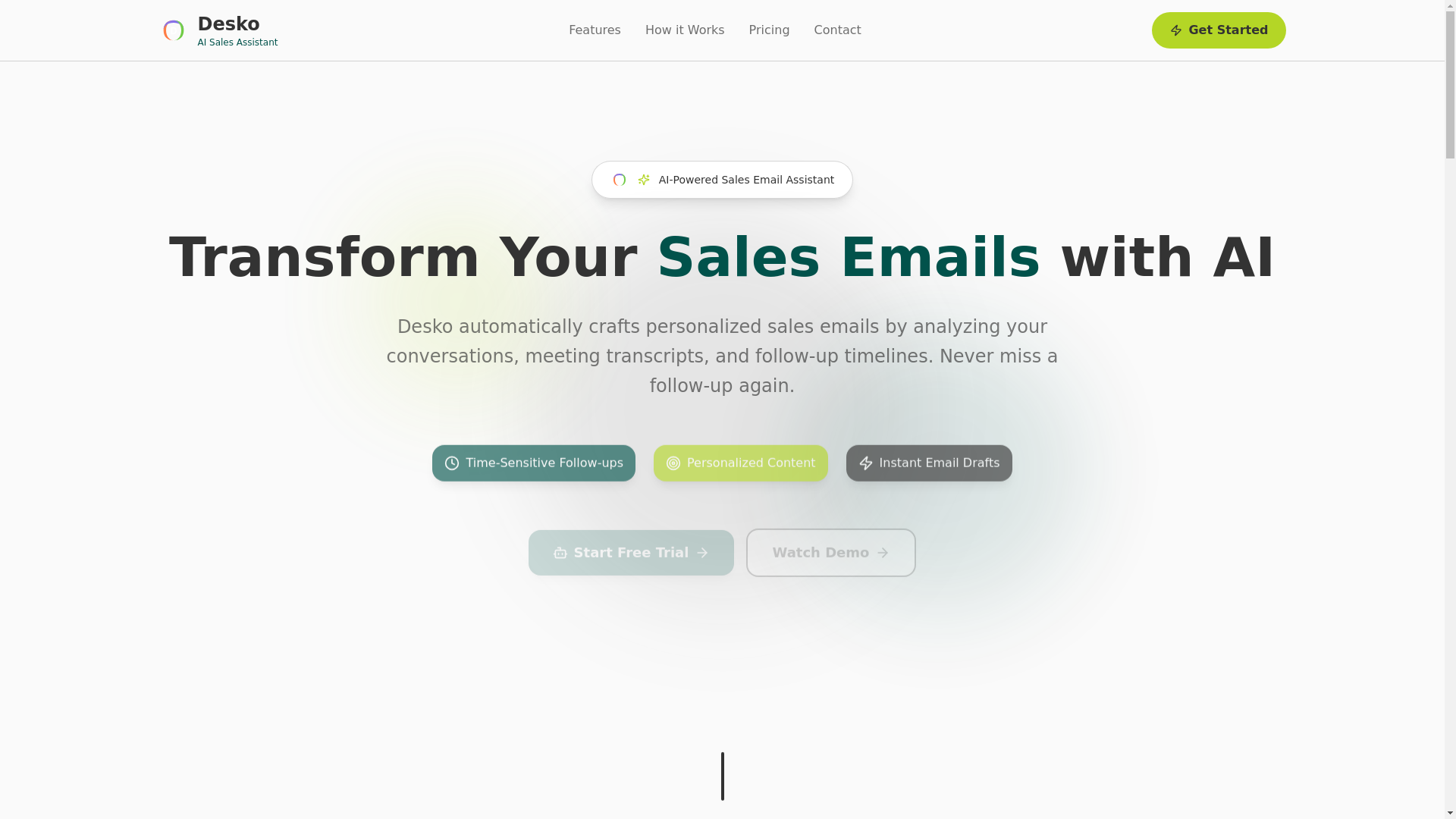 website screenshot of https://desko-ai-website.pages.dev/