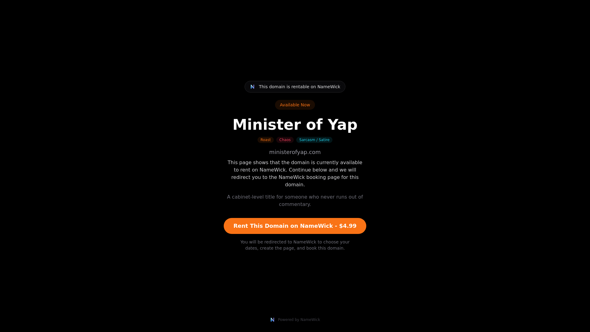 website screenshot of https://ministerofyap.com