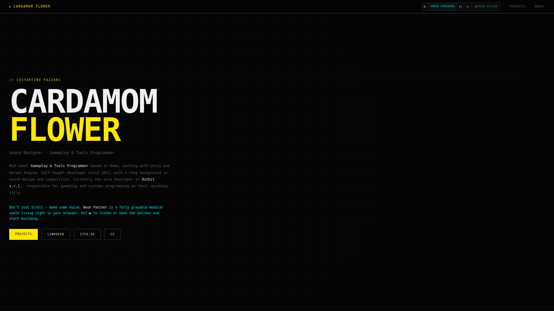 website screenshot of https://cardamomflower.dev/