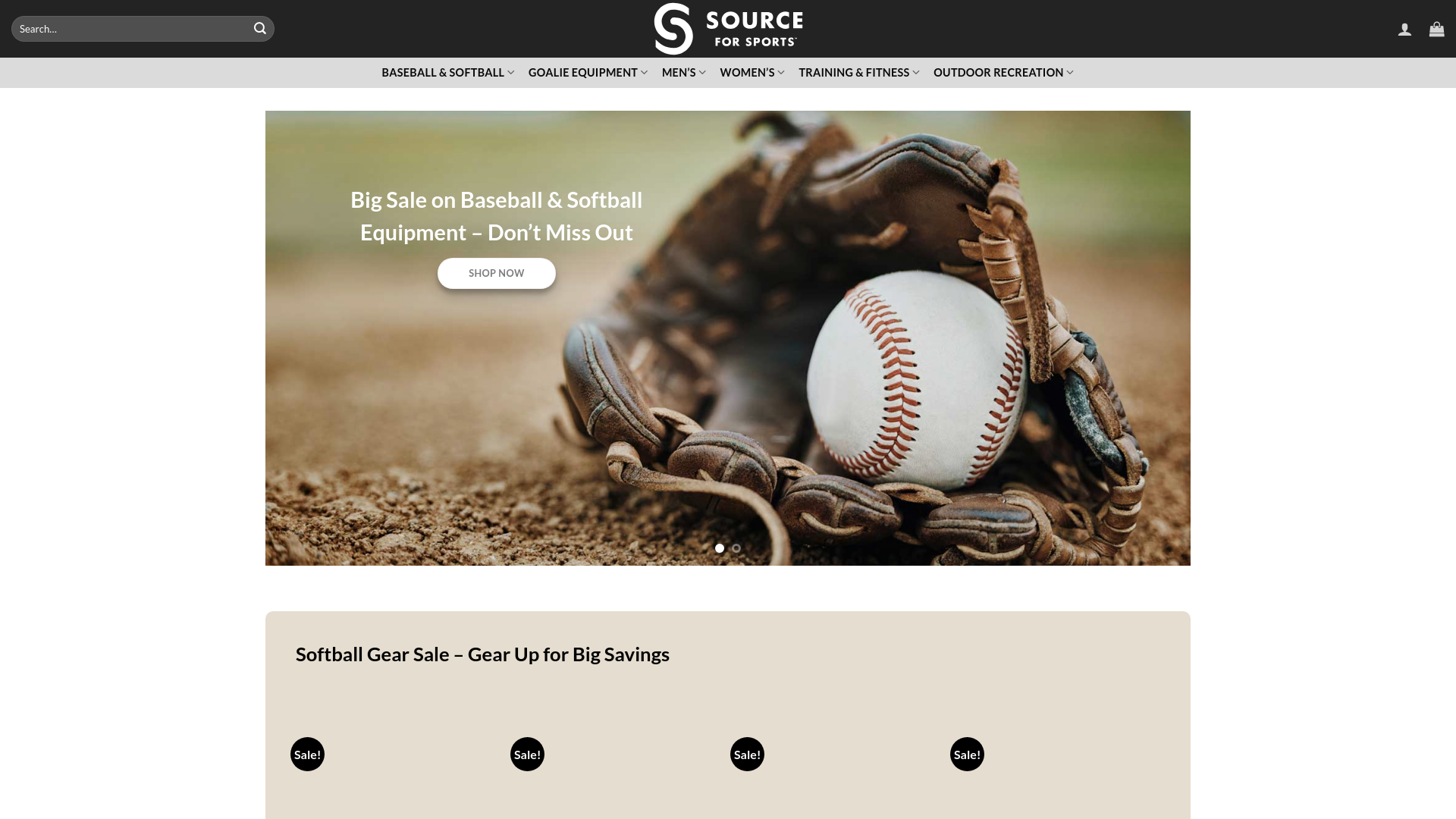 website screenshot of https://sourceforsportsstore.com/