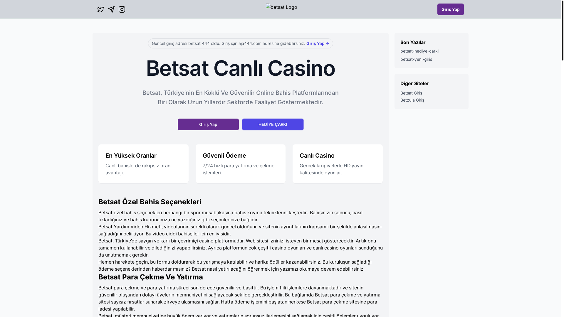 website screenshot of https://betsatguncelgiris-blog.pages.dev/