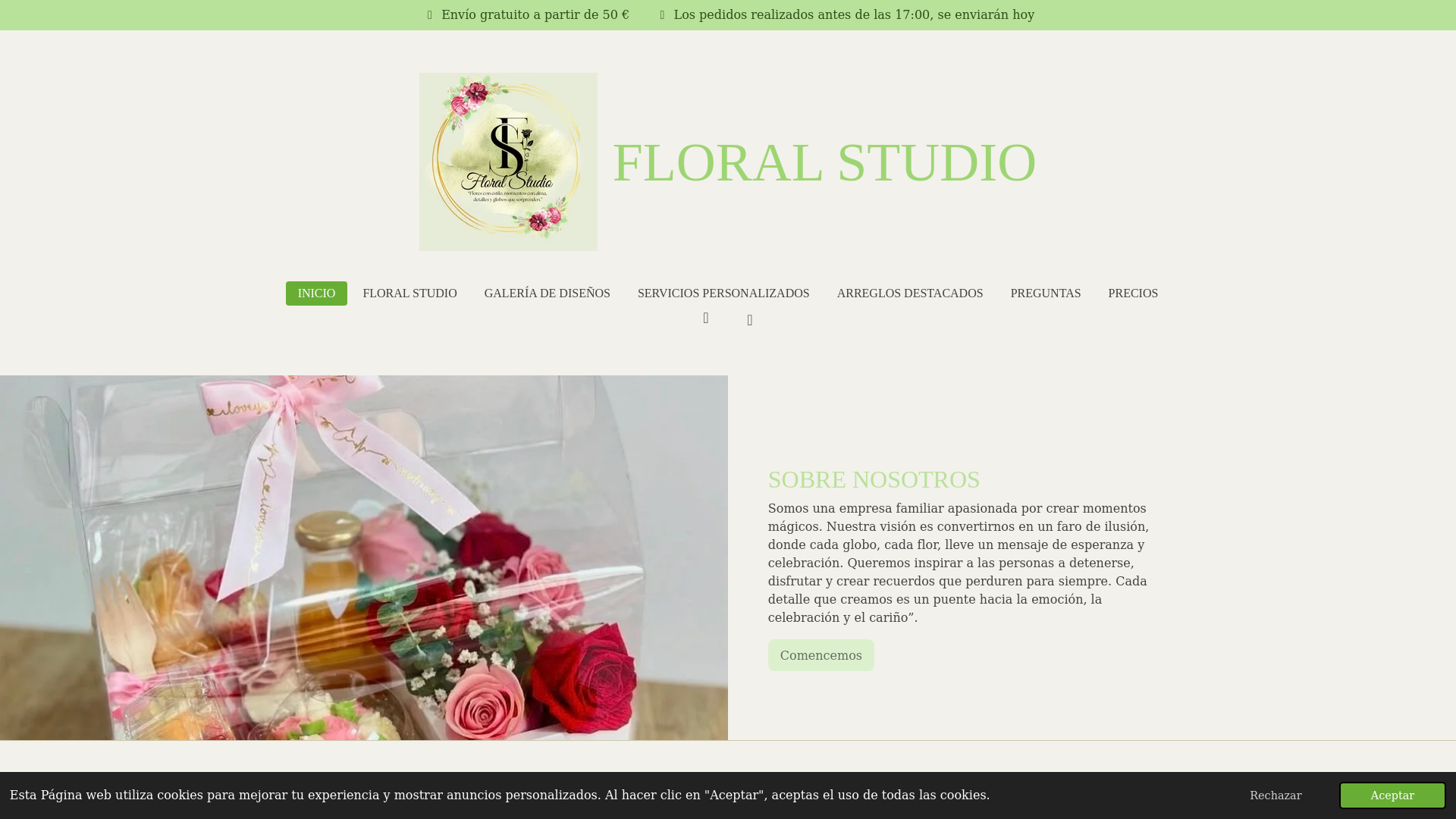 website screenshot of https://creacionesmosquera.com