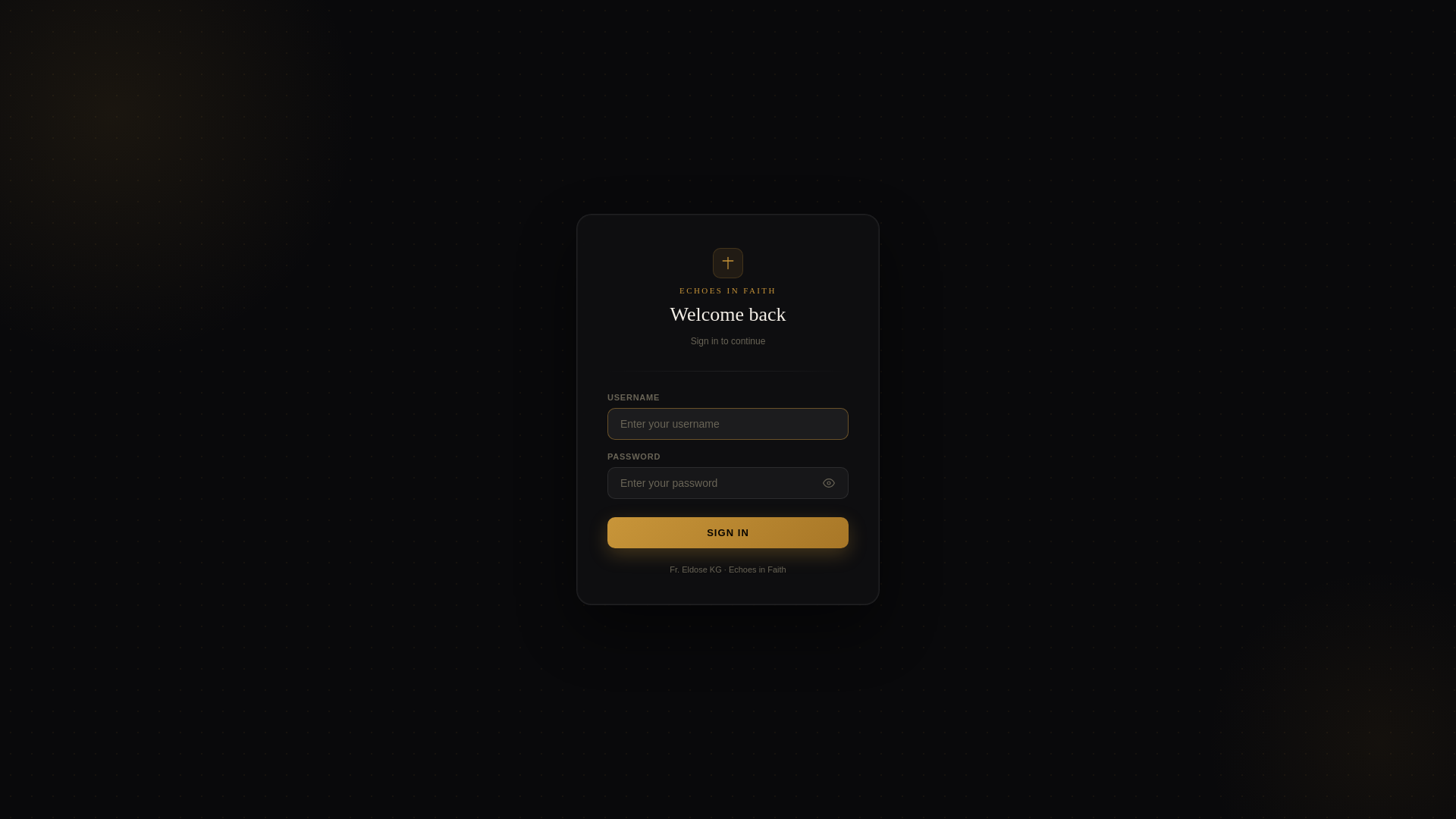 website screenshot of https://echoesinfaith.com