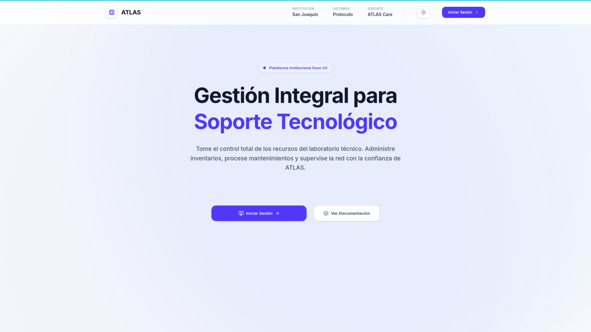 website screenshot of https://atlas-system.cl/