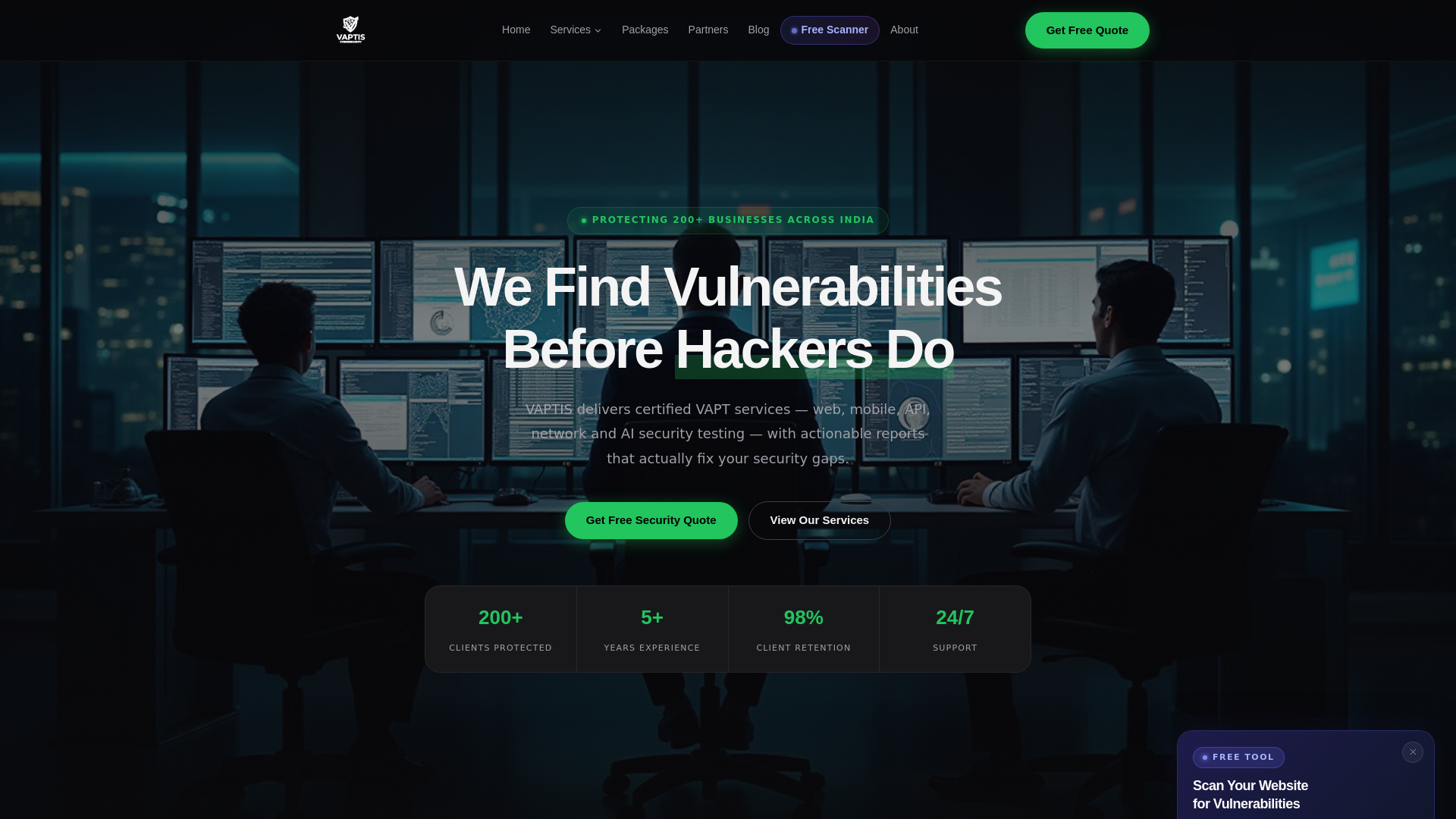 website screenshot of https://vaptis.com/