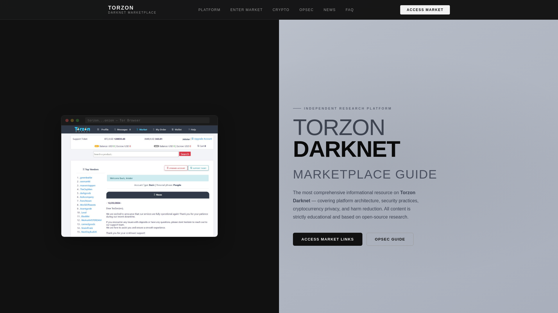 website screenshot of https://darknet-torzon.net