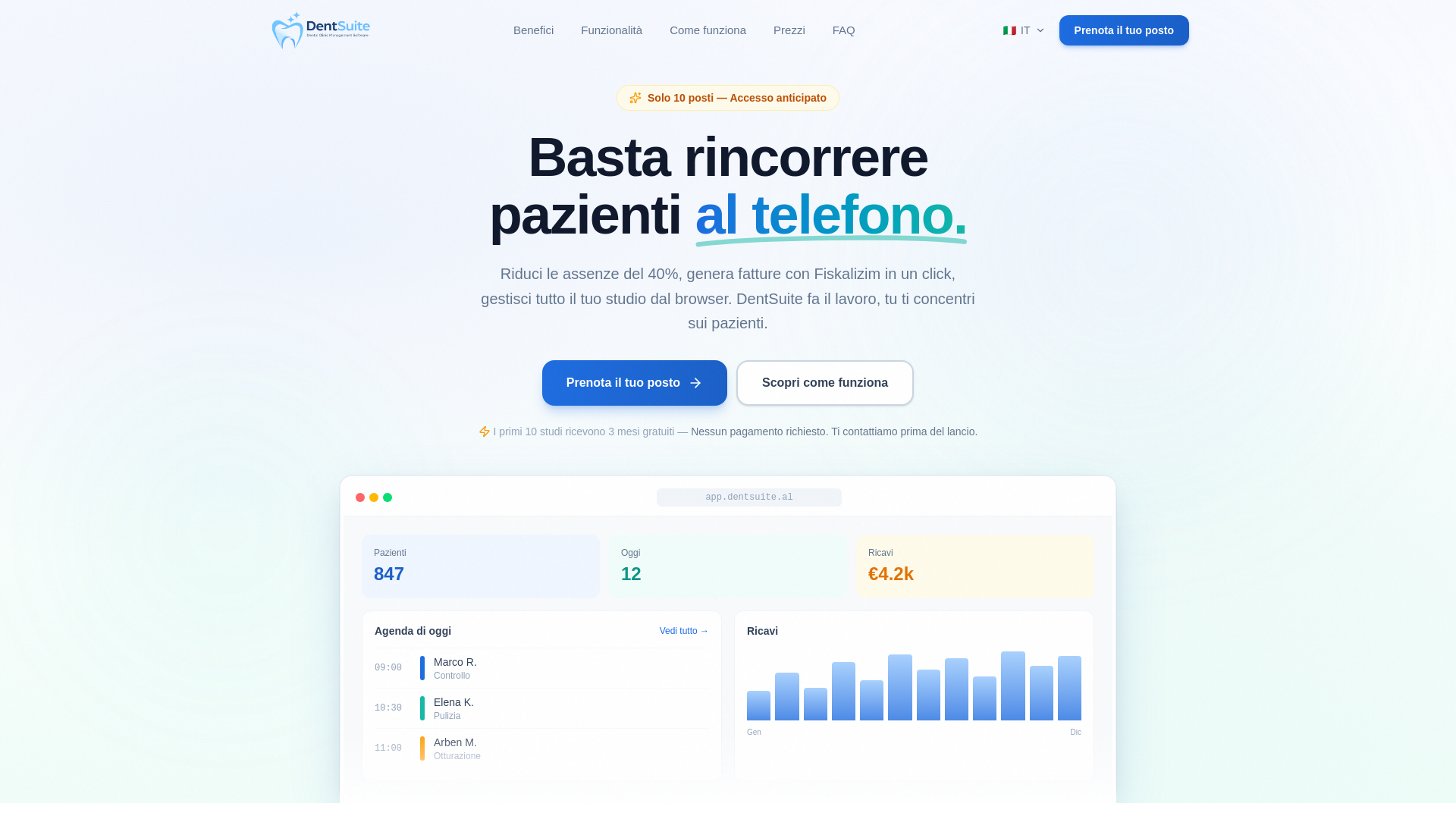 website screenshot of https://dentsuite.al