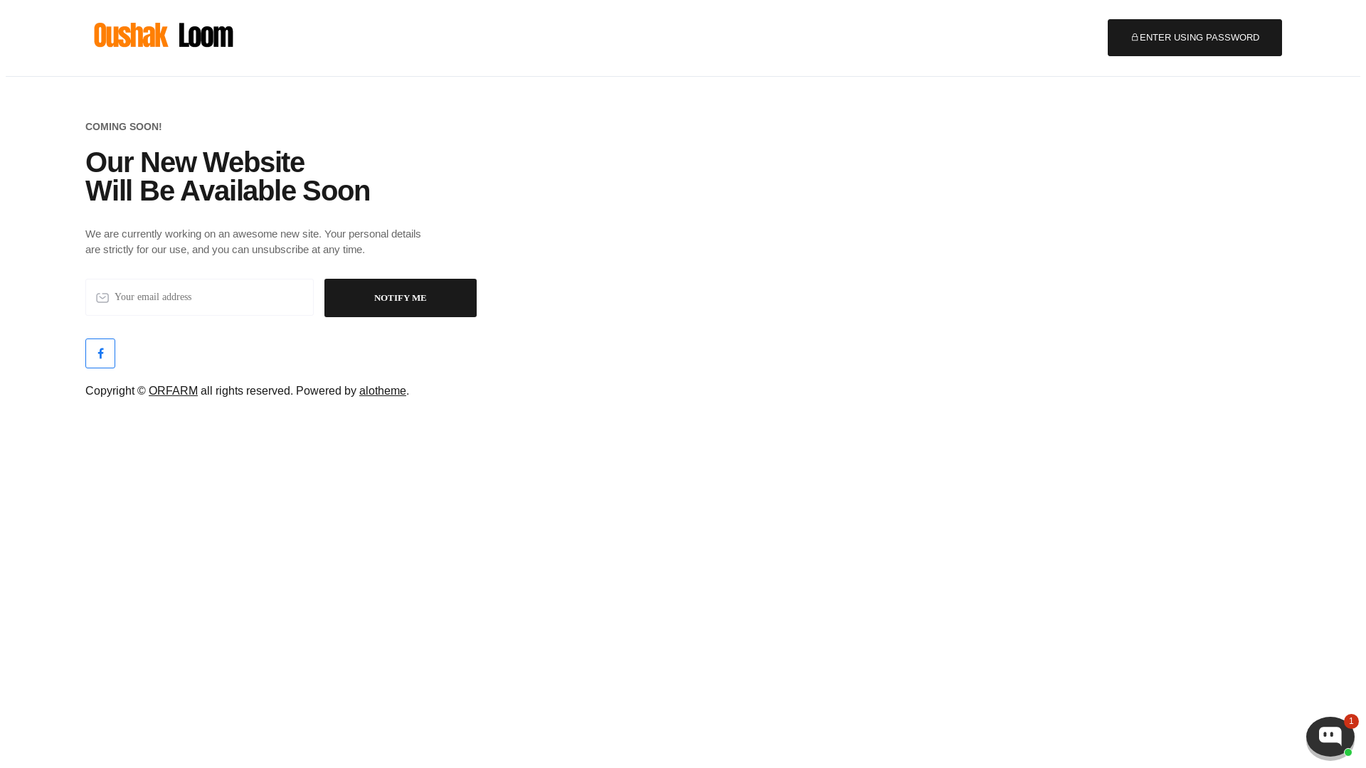 website screenshot of https://oushakloom.com/