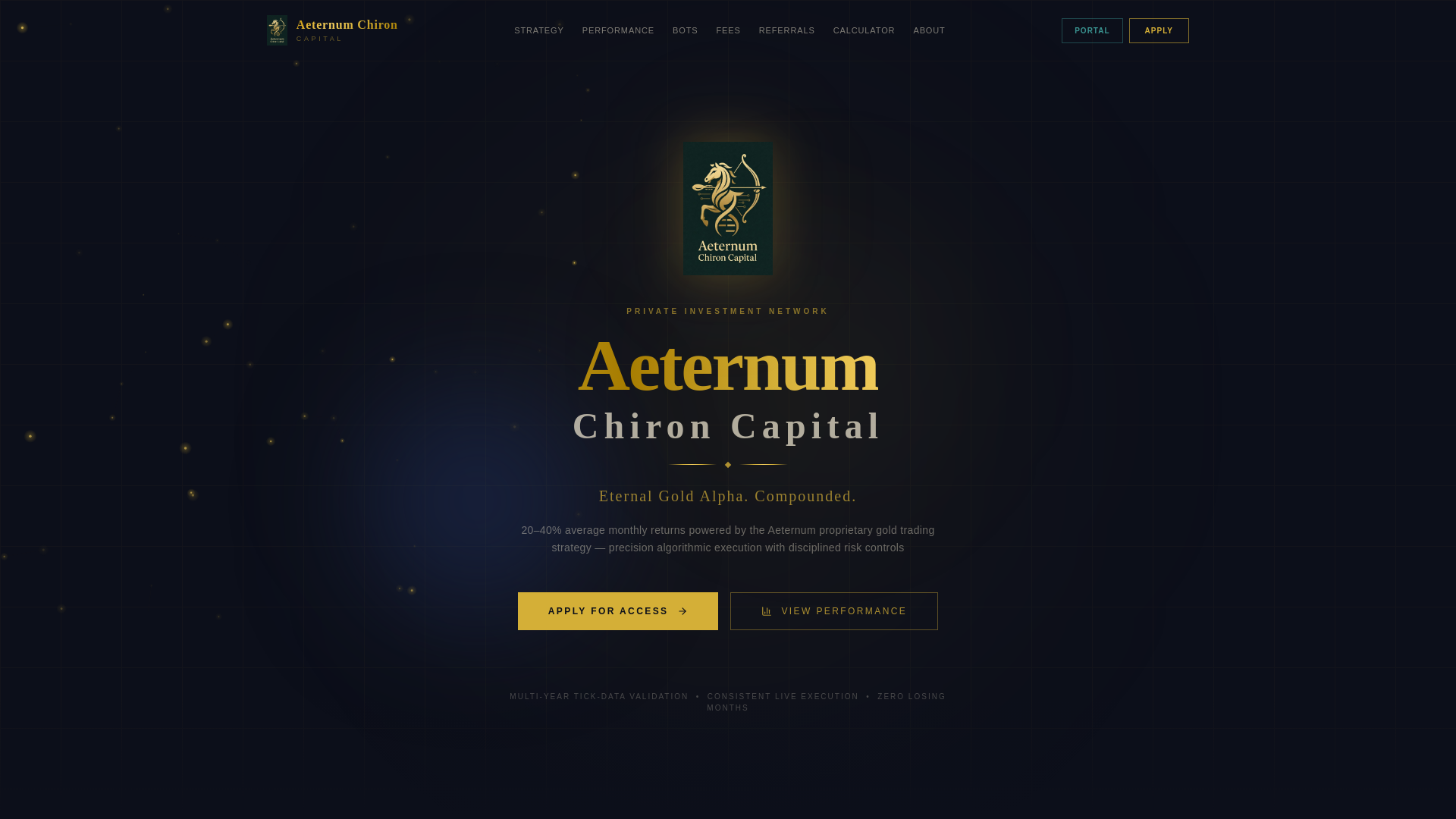 website screenshot of https://aeternumchiron.com