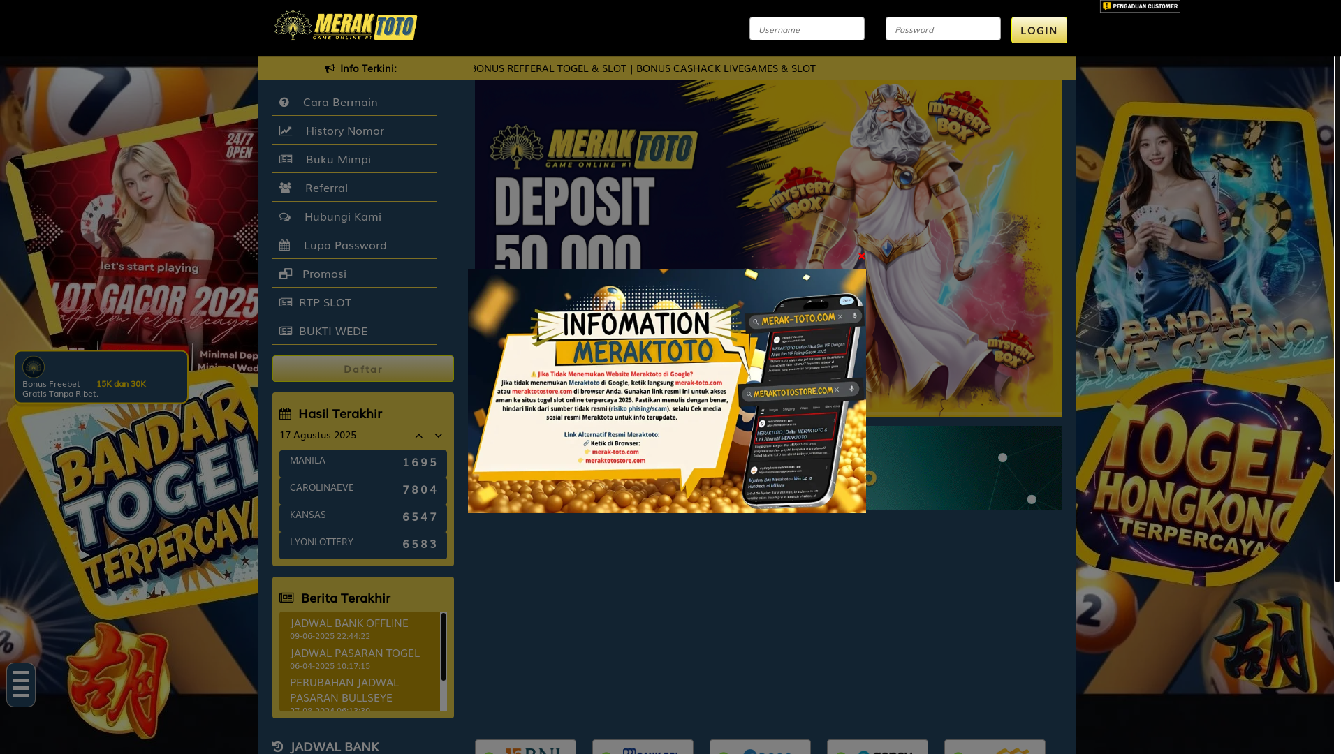website screenshot of https://meraktoto33.lat/