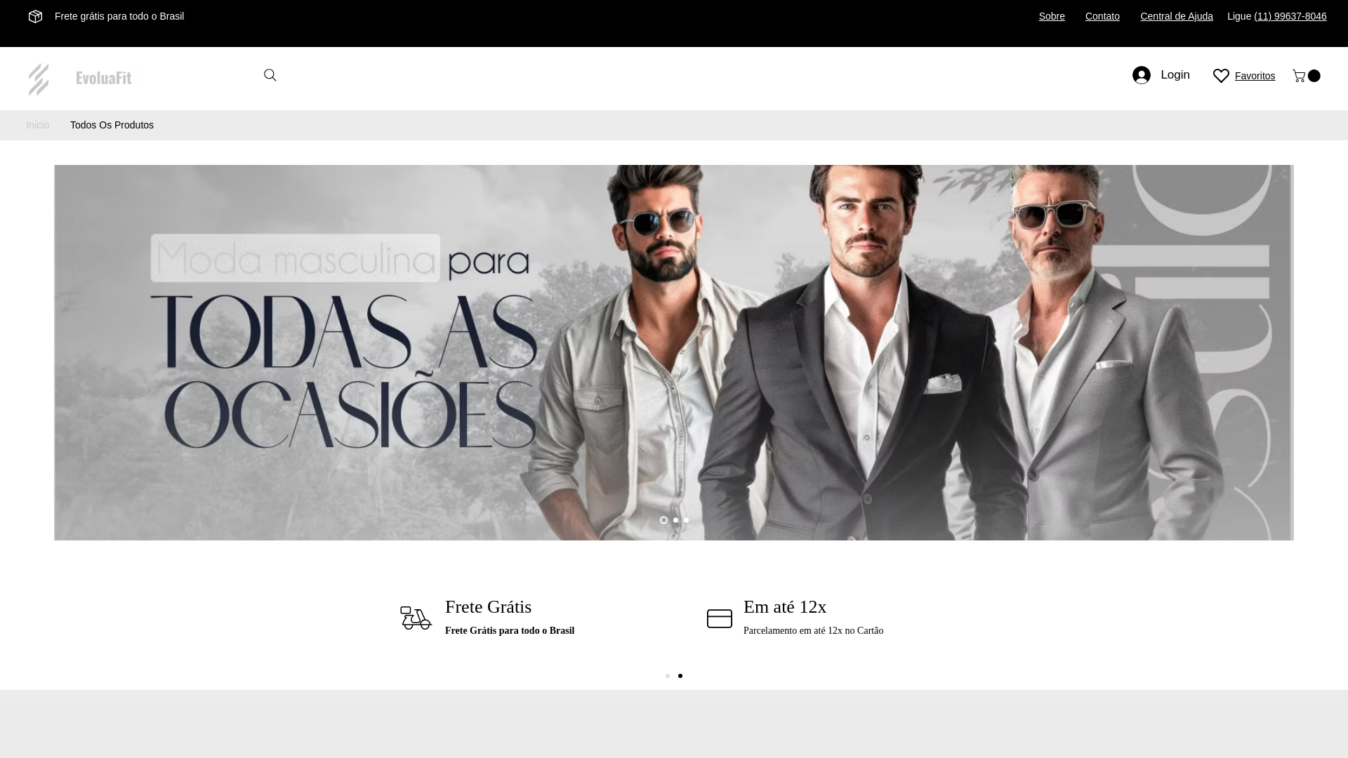 website screenshot of https://evoluifitbrasil.com/