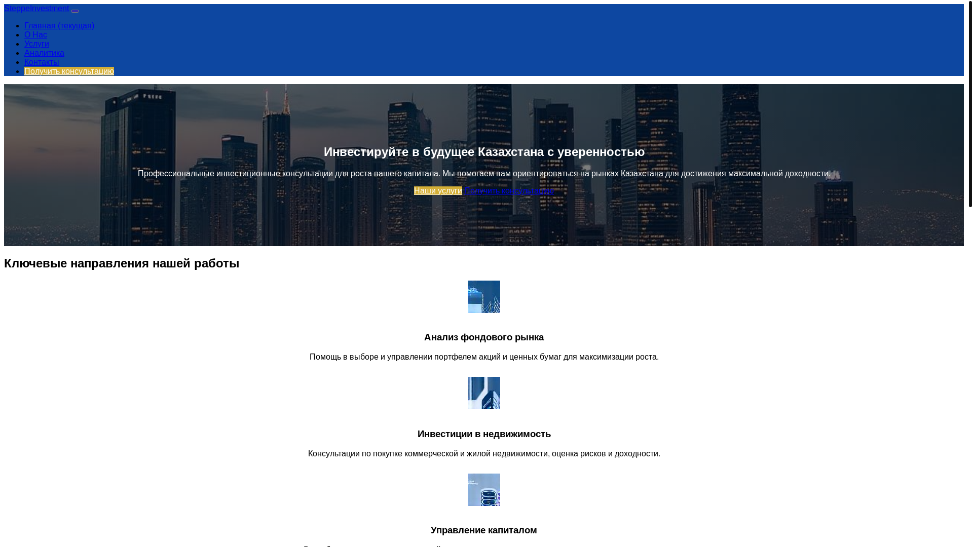 website screenshot of https://steppeinvestment.com/