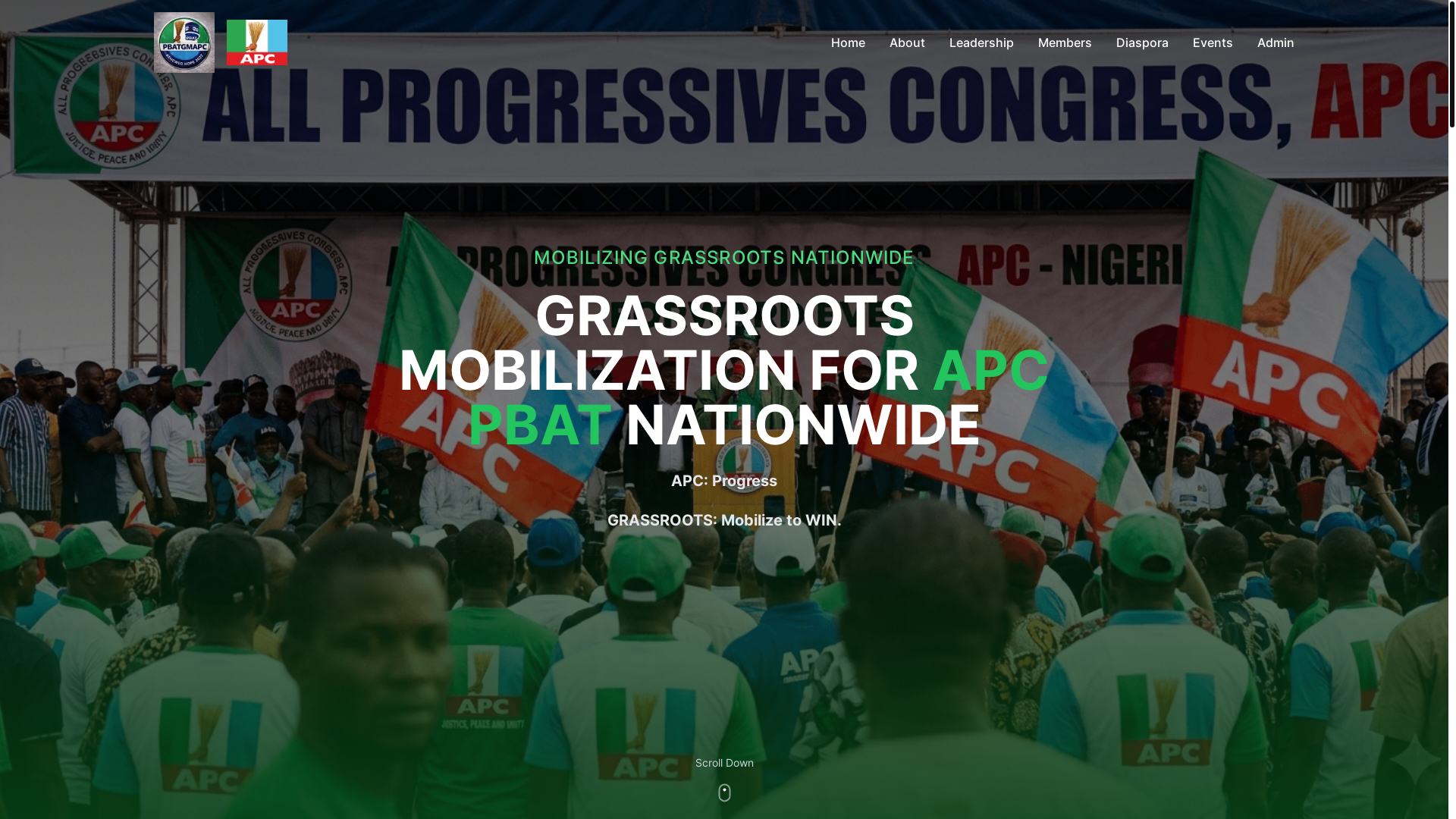 website screenshot of https://apcgrassrootsmobilization.com/