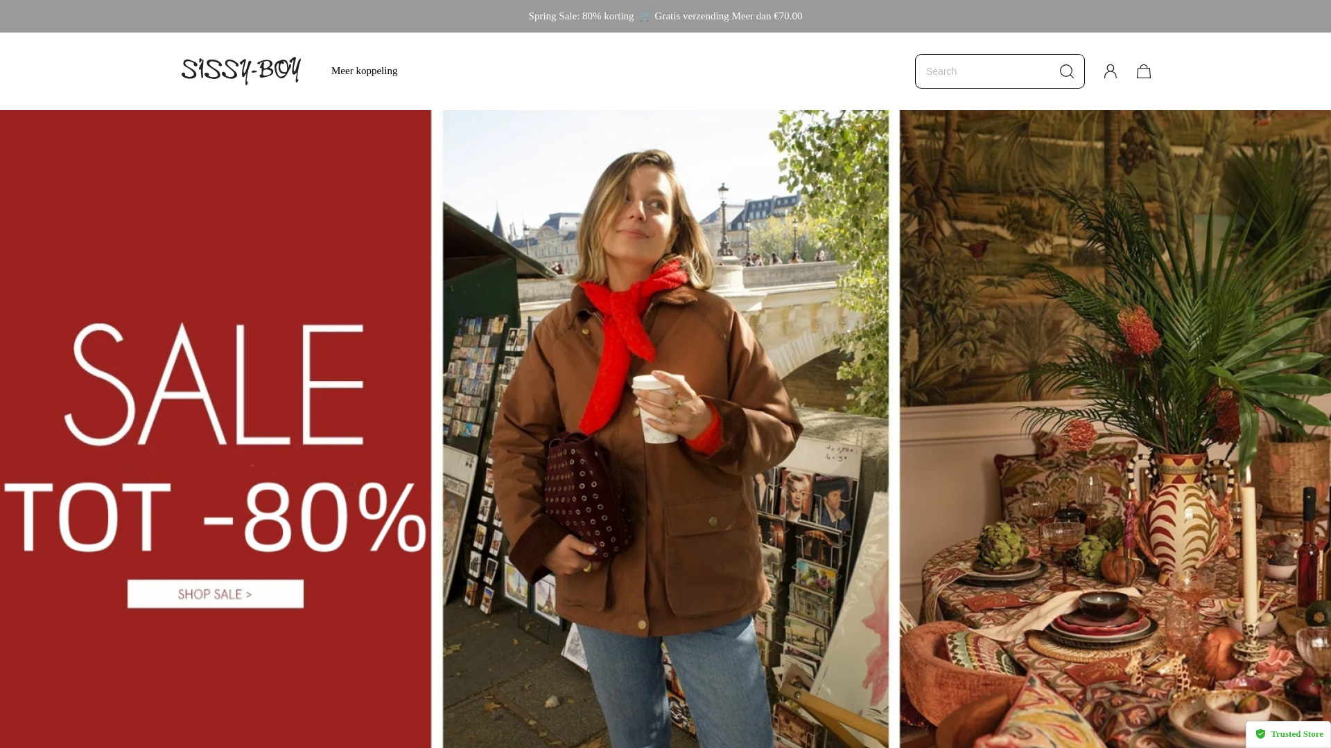 website screenshot of https://sissyboystorenl.com/