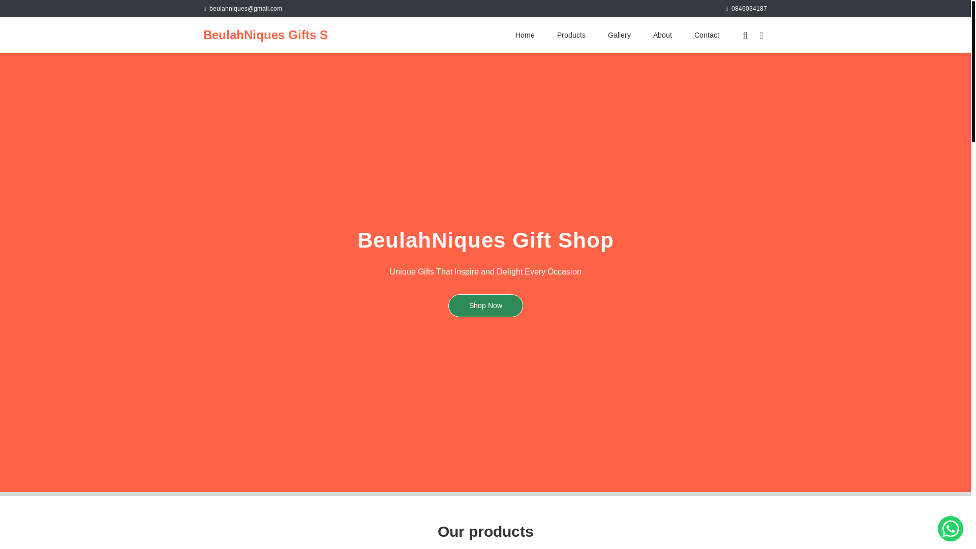 website screenshot of https://beulahniques.co.za/