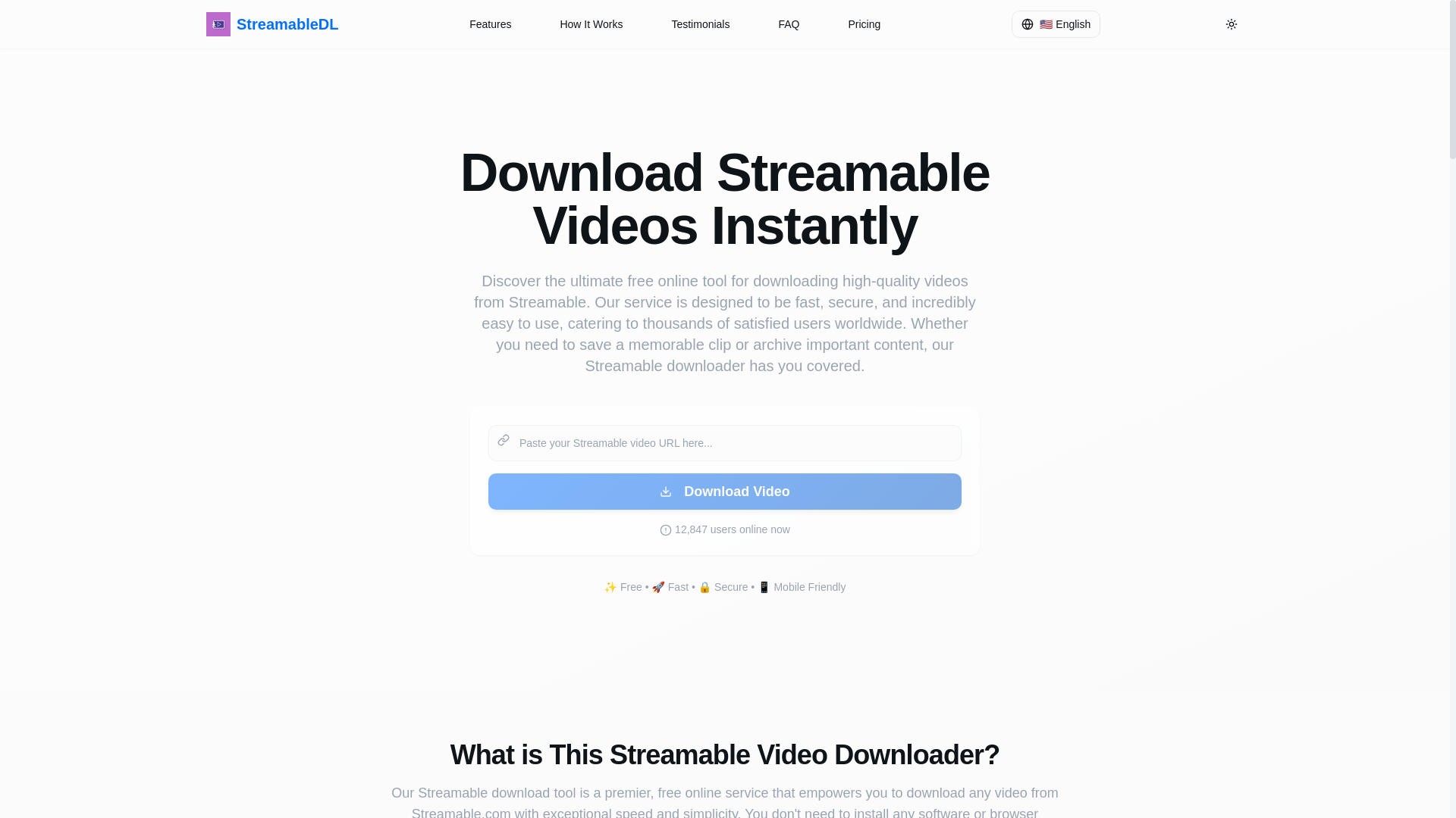 website screenshot of https://streamable-video-grabber-pro.pages.dev/