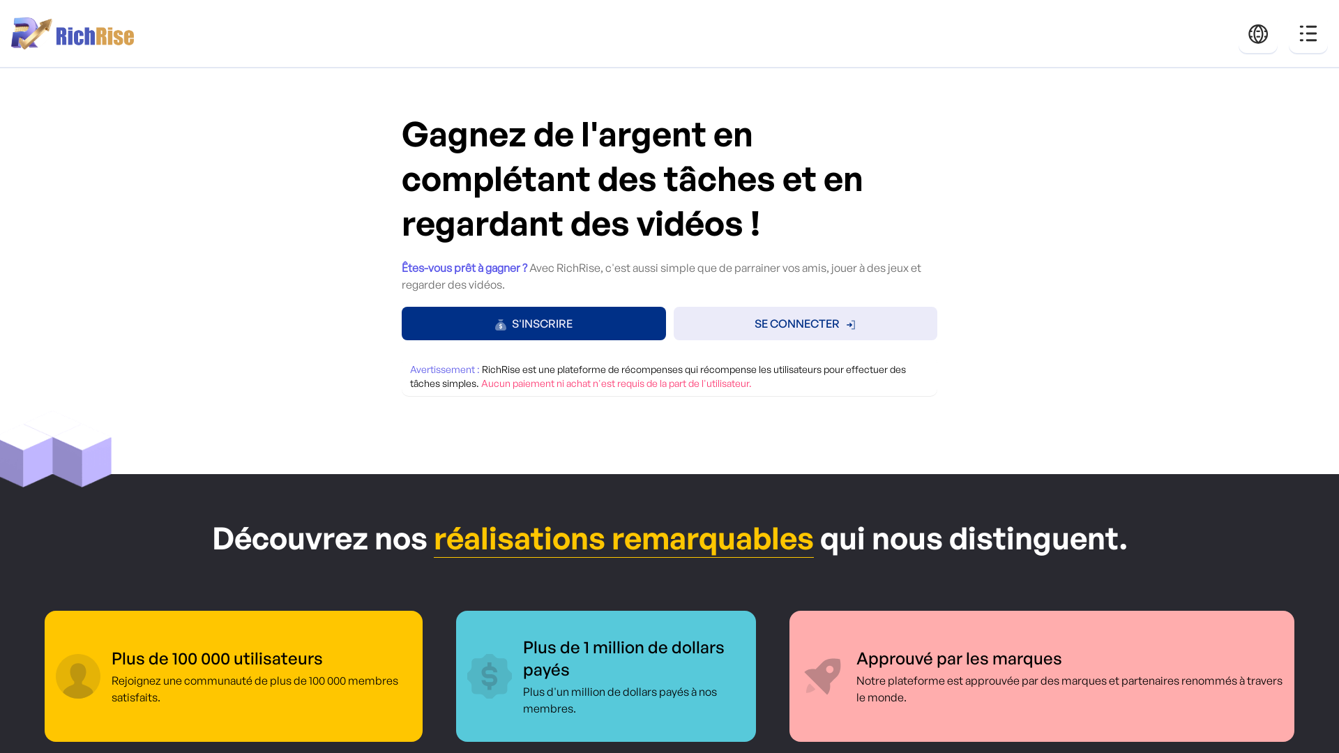 website screenshot of https://richrise-9o6.pages.dev/
