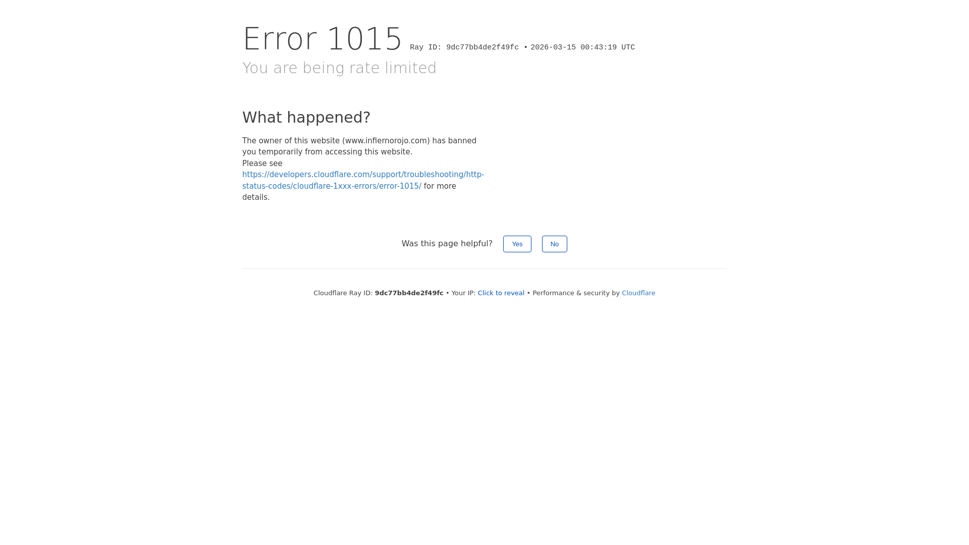website screenshot of https://infiernorojo.com