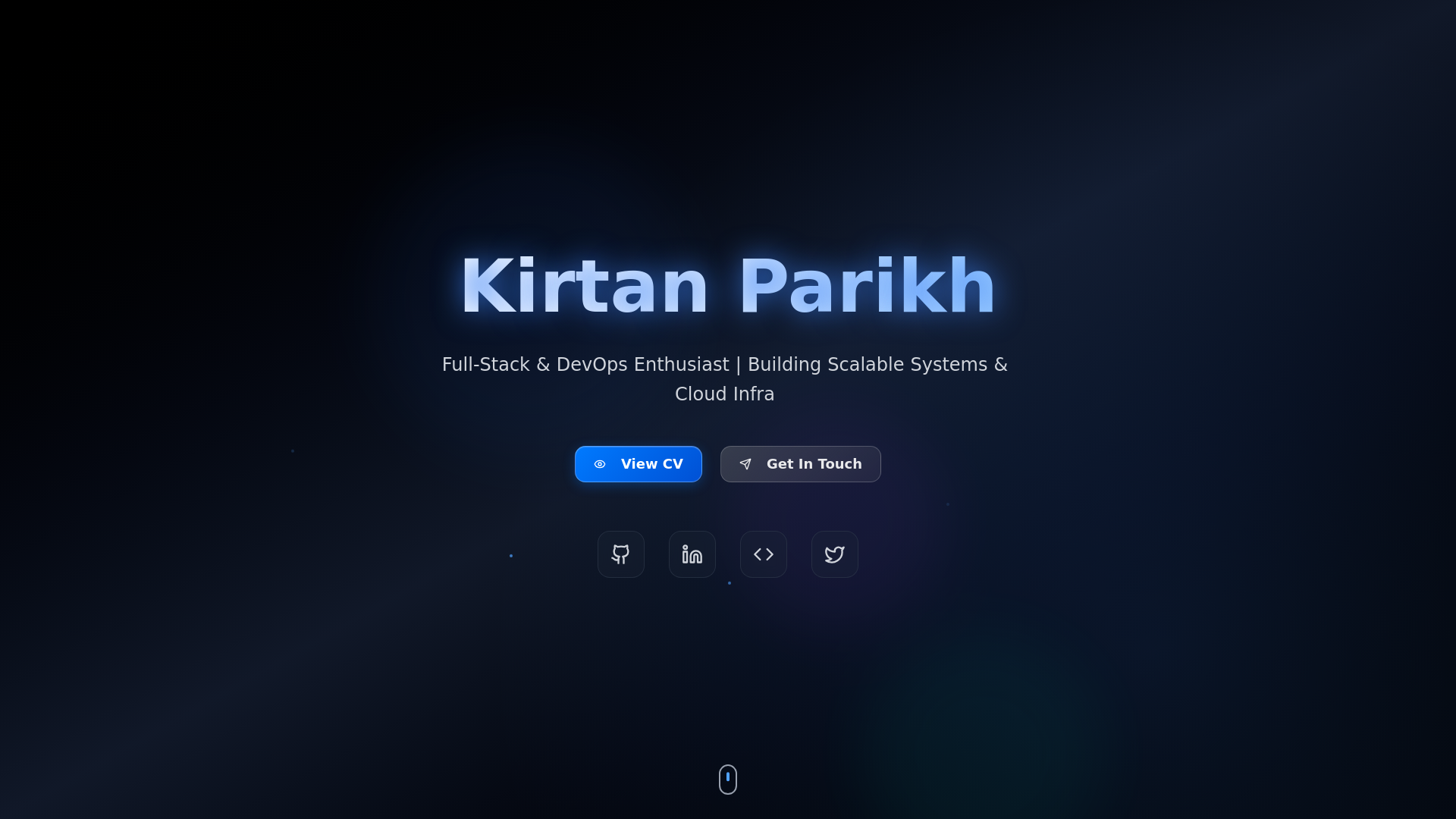 website screenshot of https://kirtanparikh.com/