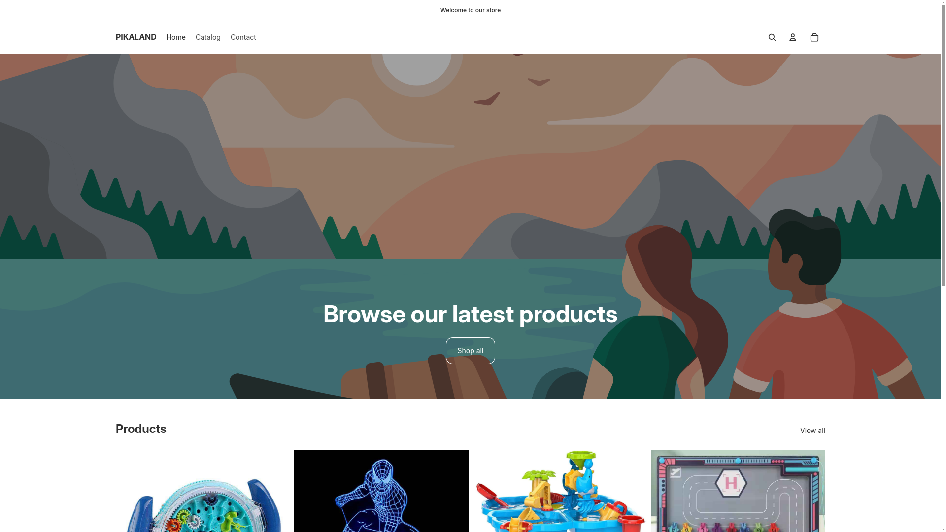 website screenshot of https://pikaland.shop/