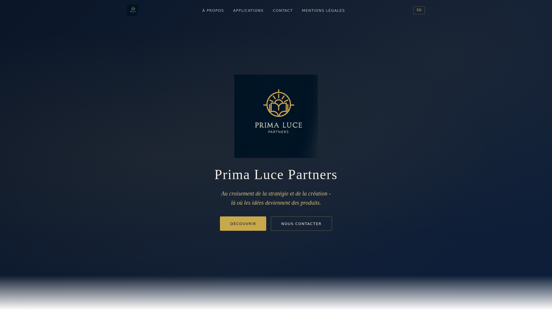website screenshot of https://primalucepartners.com/
