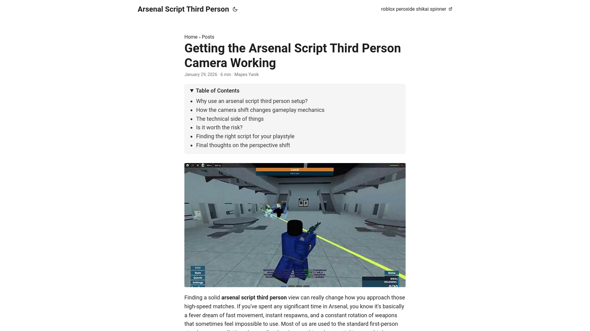 website screenshot of https://arsenal-script-third-person.pages.dev/