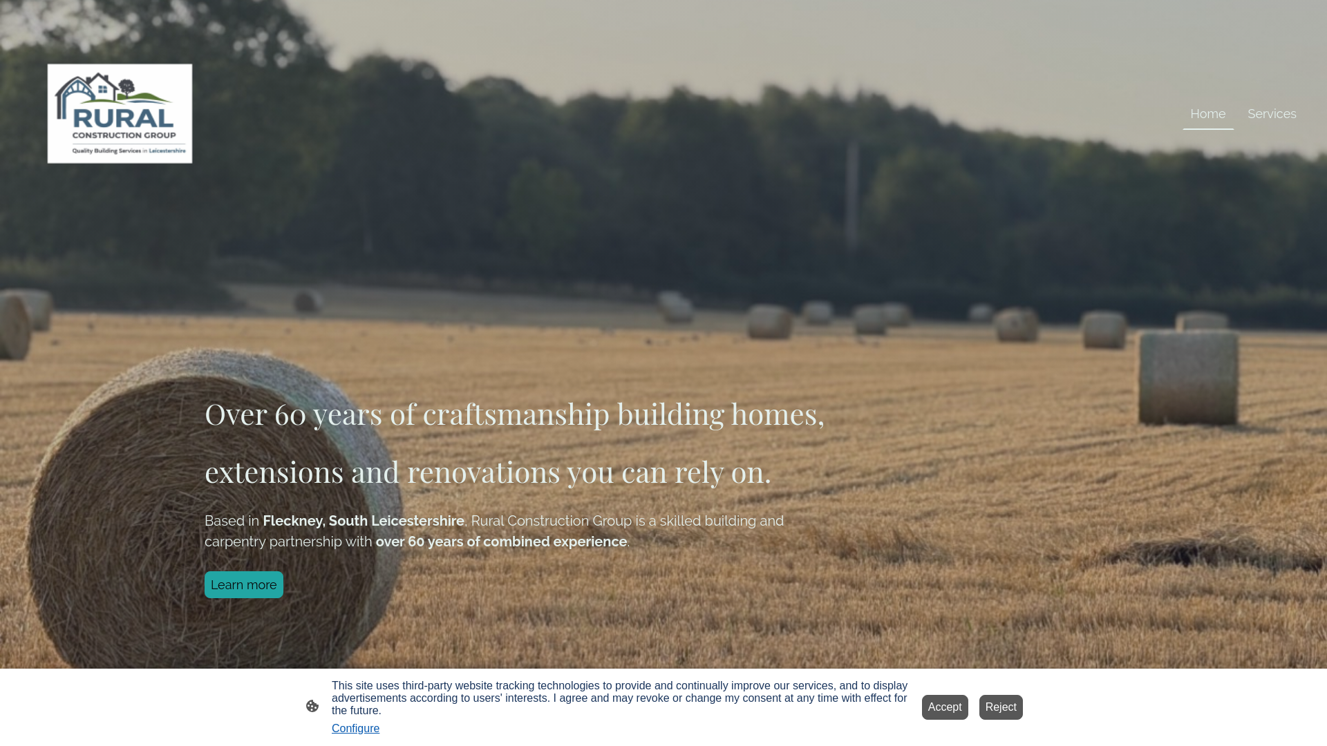 website screenshot of https://ruralconstructiongroup.co.uk