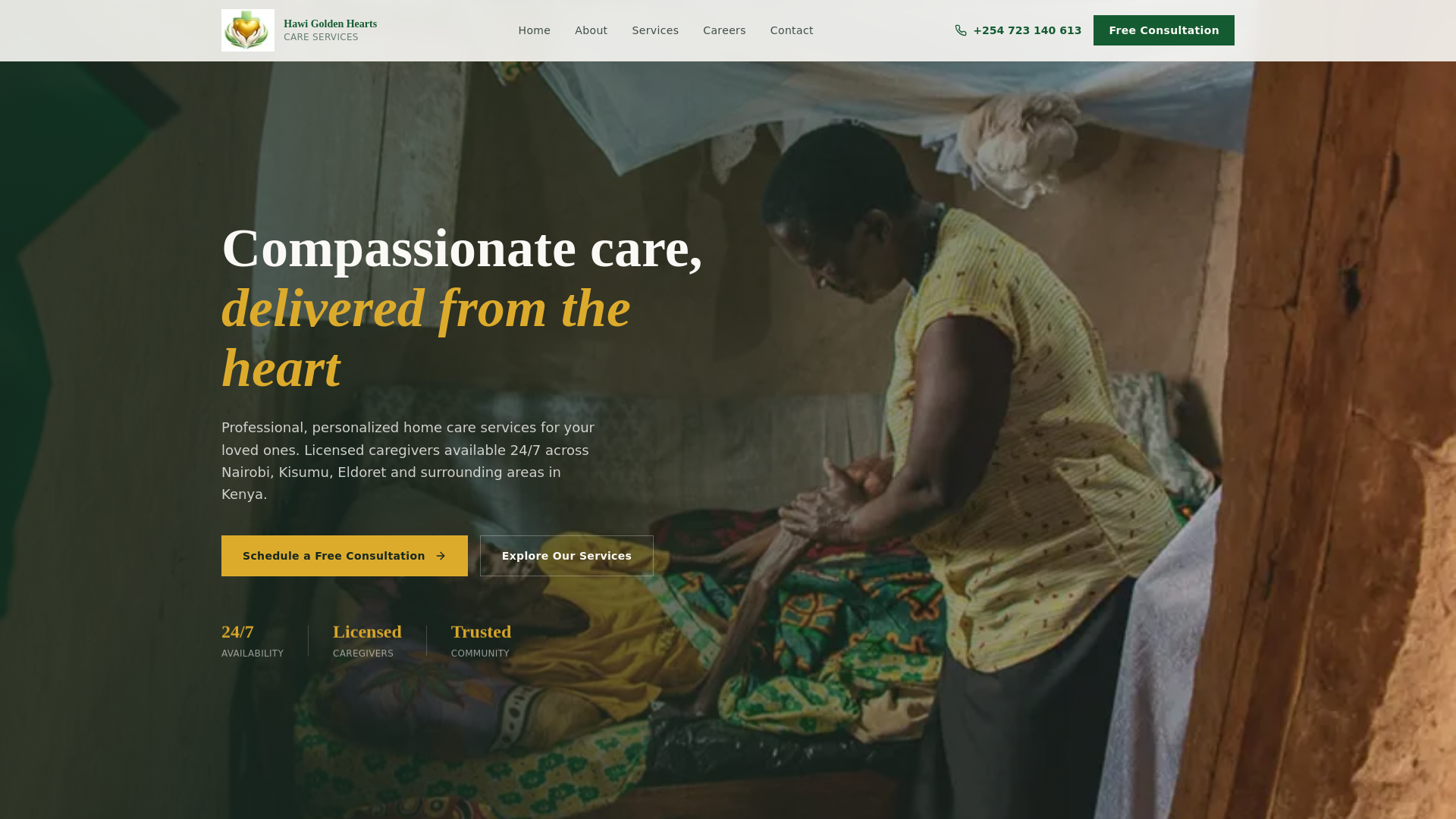 website screenshot of https://hawigoldenhearts.com