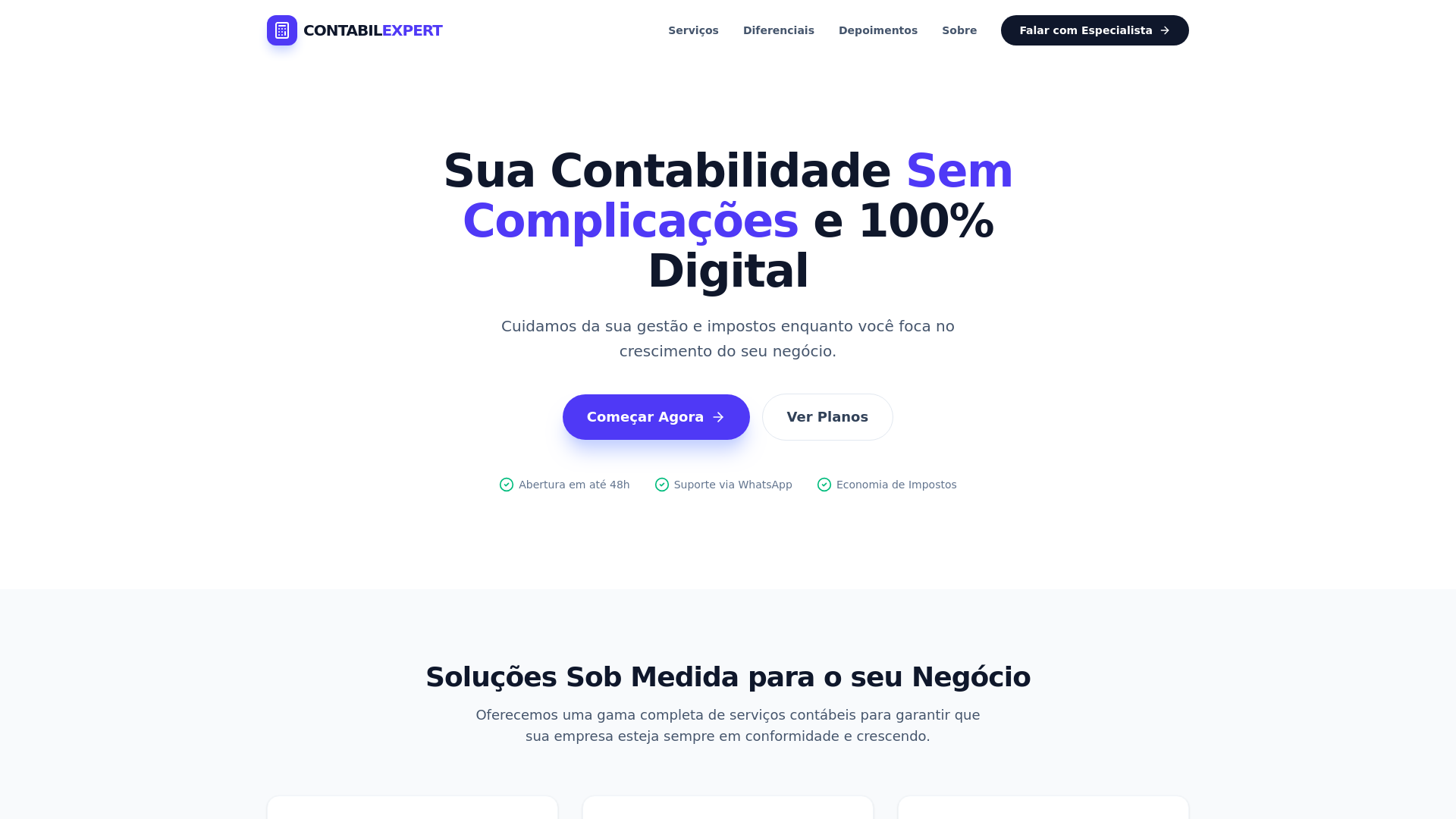 website screenshot of https://drlassessoriacontabil.com/