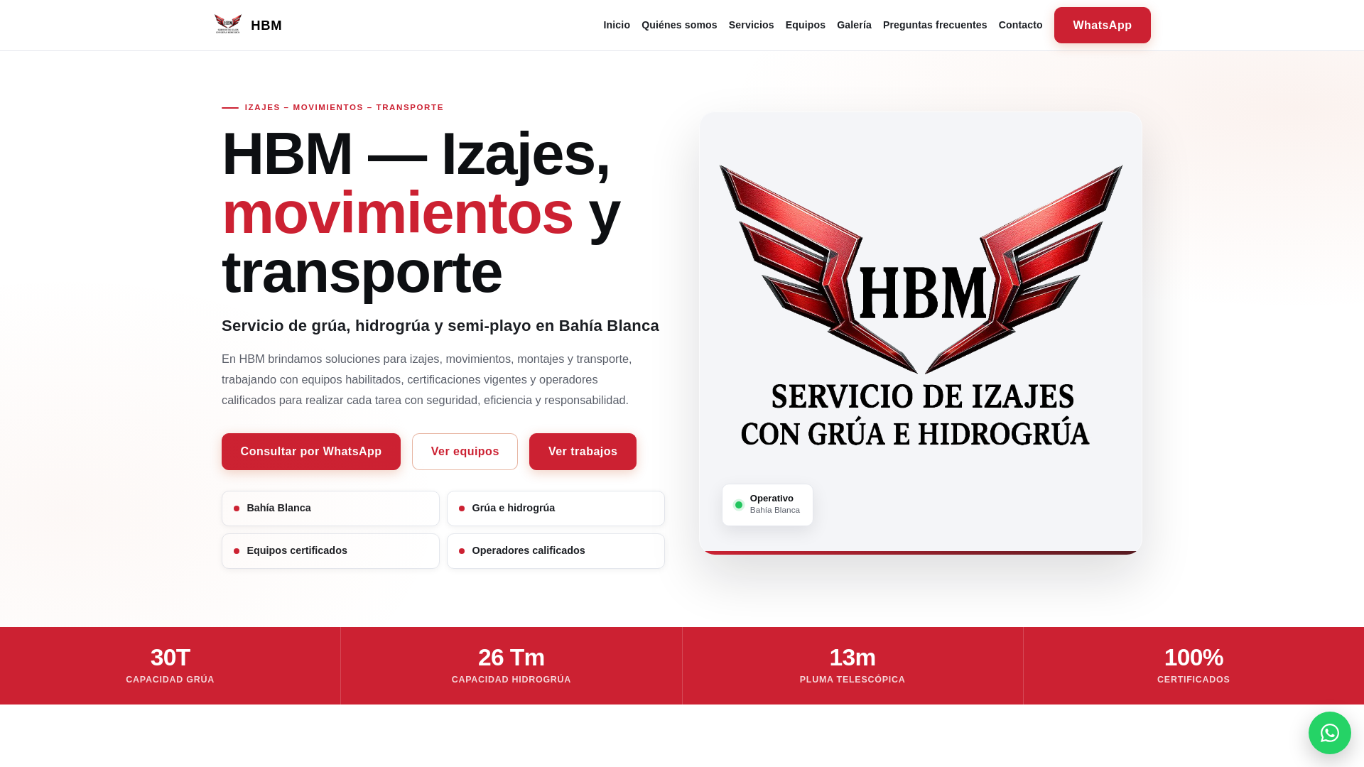 website screenshot of https://gruashbm.com.ar/