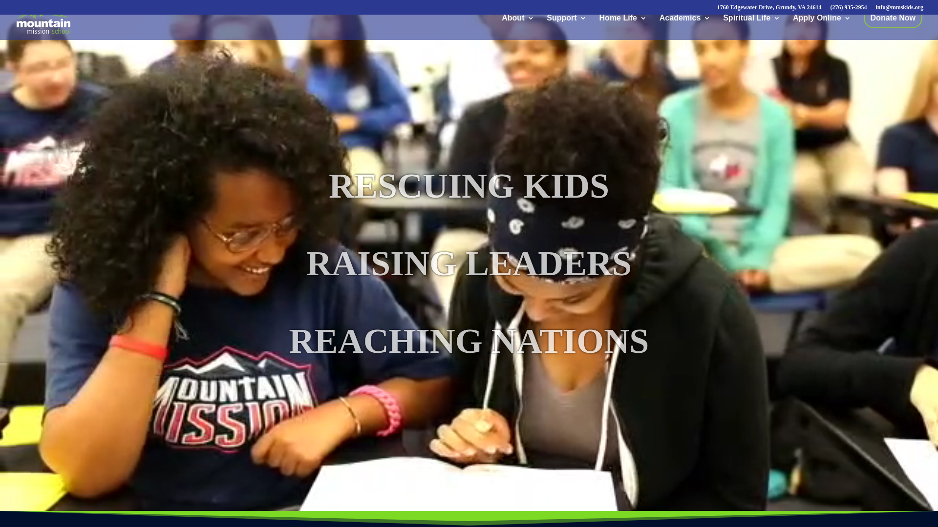 website screenshot of https://mountainmission.org/