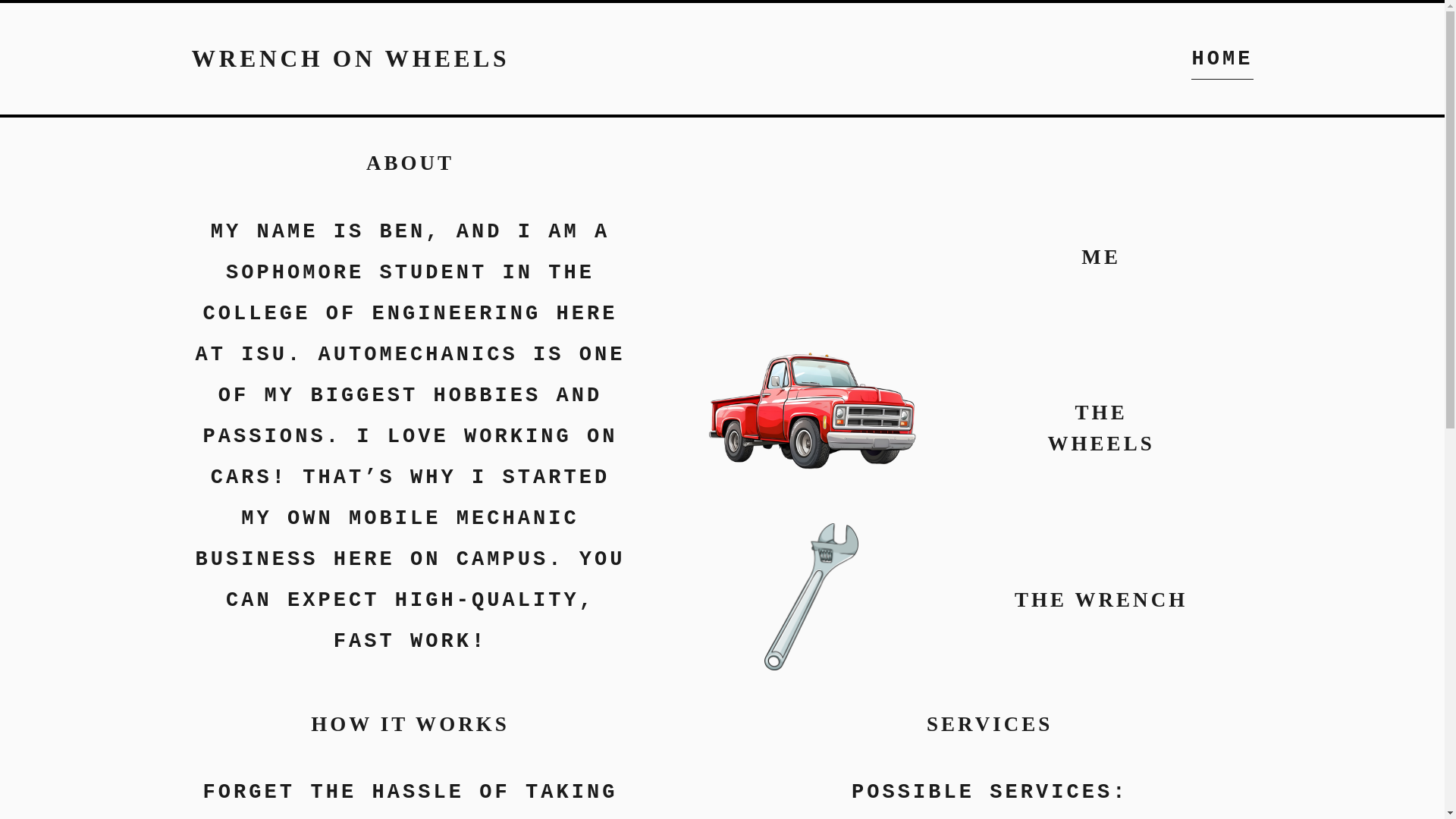 website screenshot of https://wrenchonwheels.net/