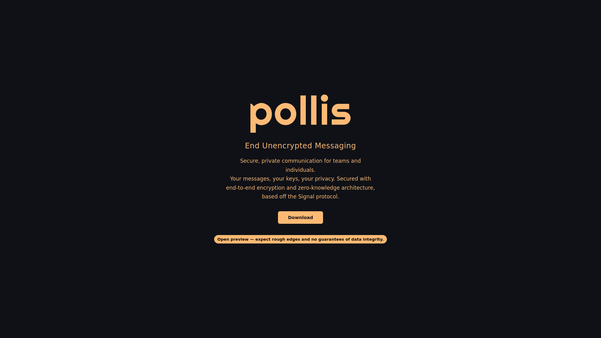 website screenshot of https://pollis-site.pages.dev/