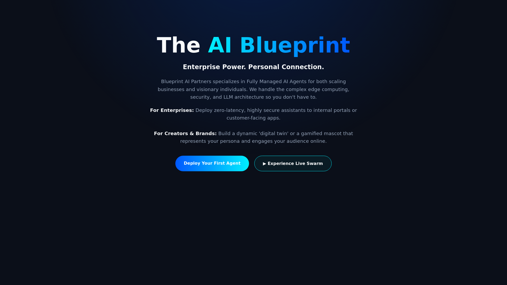 website screenshot of https://blueprintaipartners.com/